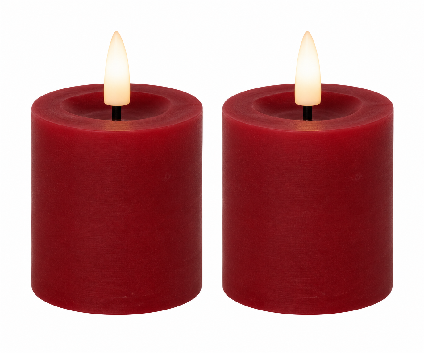 Mini Blockljus Röd - Set med 2 st