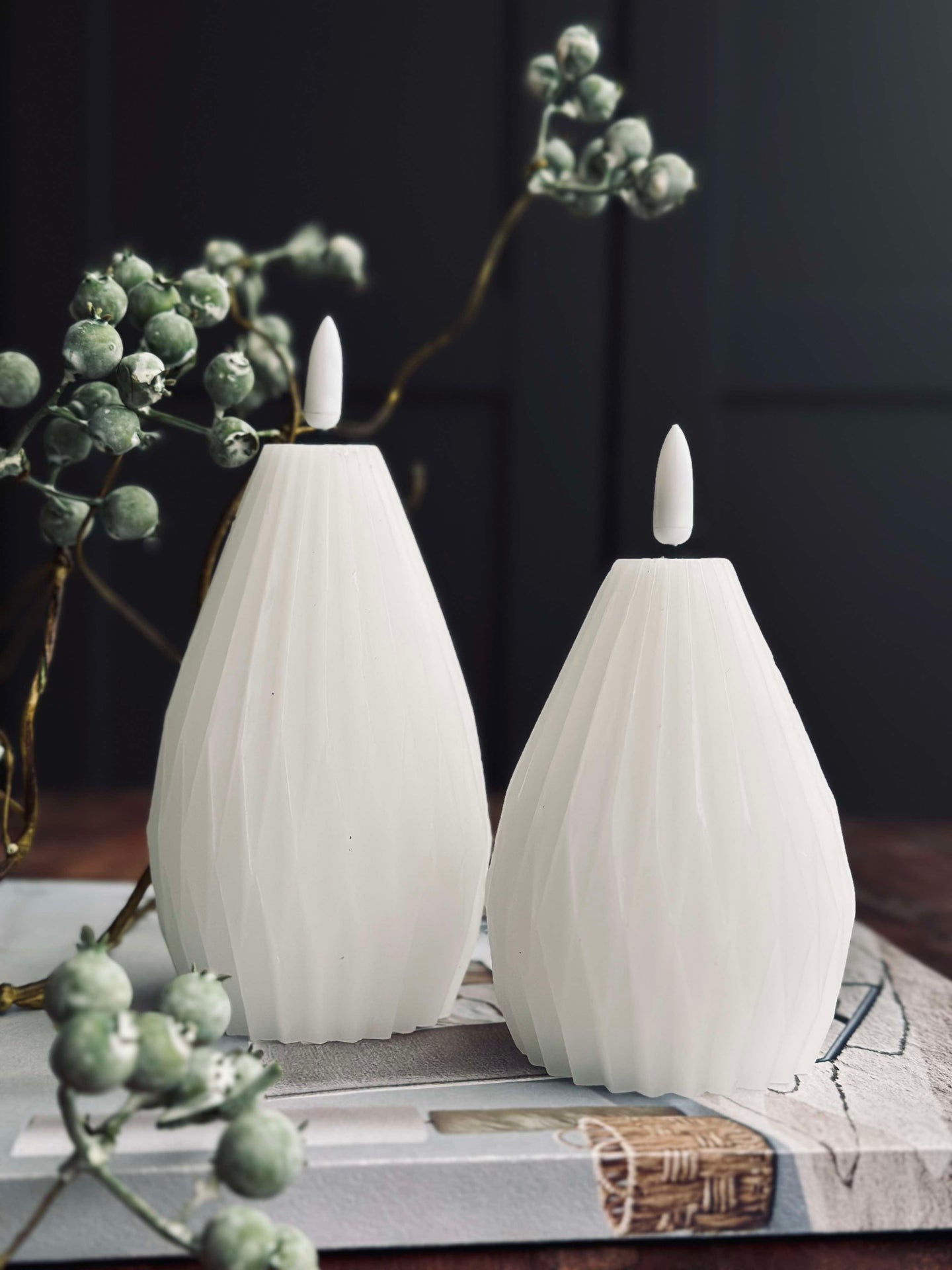 LED Blockljus / Räfflor – 2 st Vit