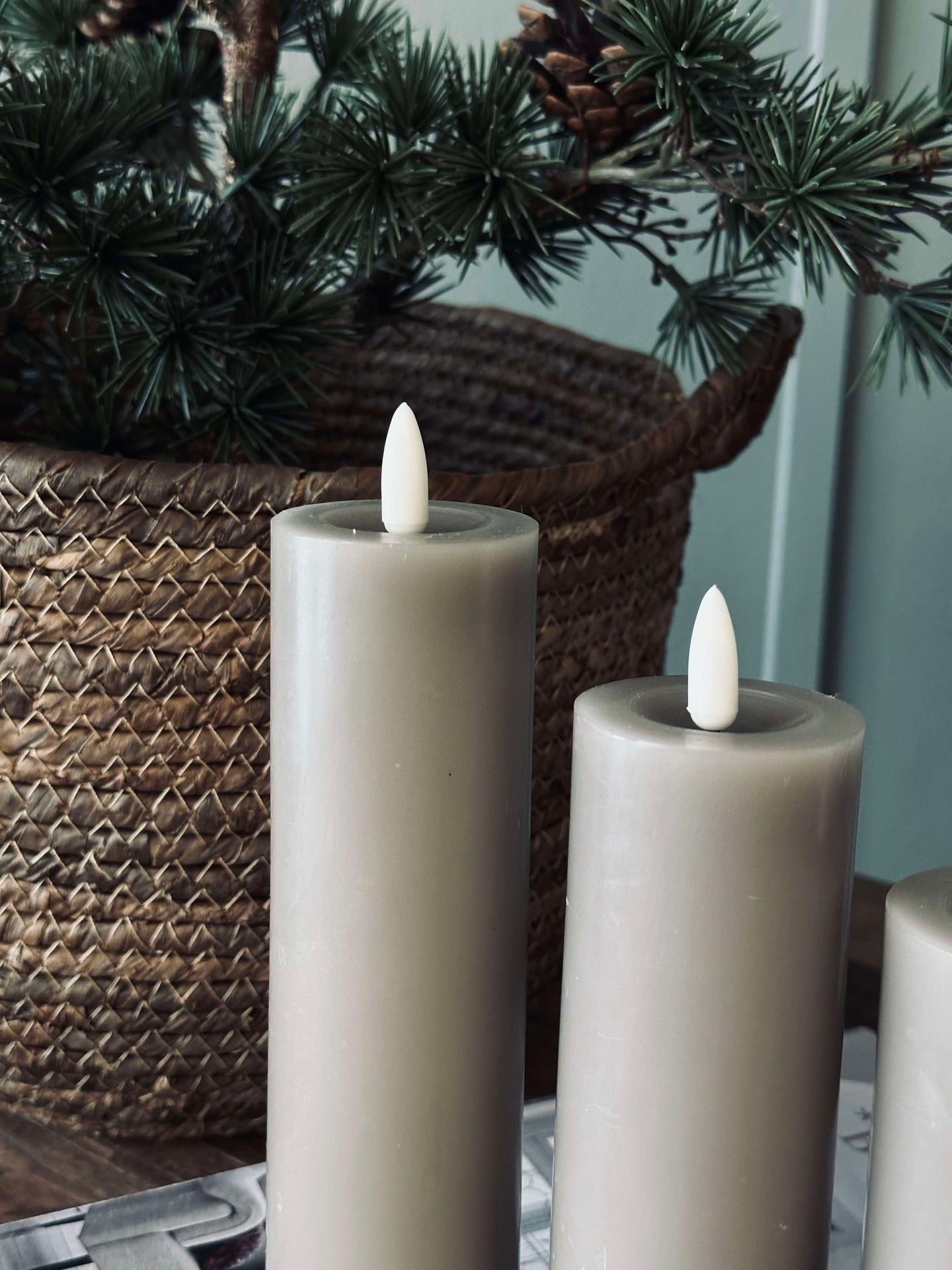 LED Blockljus / Sand – 3 st Ljus dia 5 cm