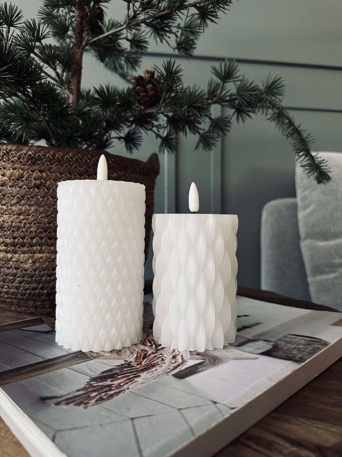 LED Blockljus / Design – 2 st Vit