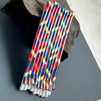 Hårnålar färgade ränder - 10 st