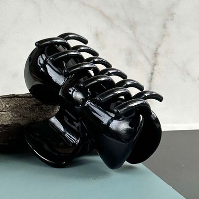 Hårklämma Rosett Svart Glänsande