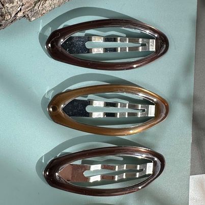 Ovala Bruna Hårspännen - 4 st.