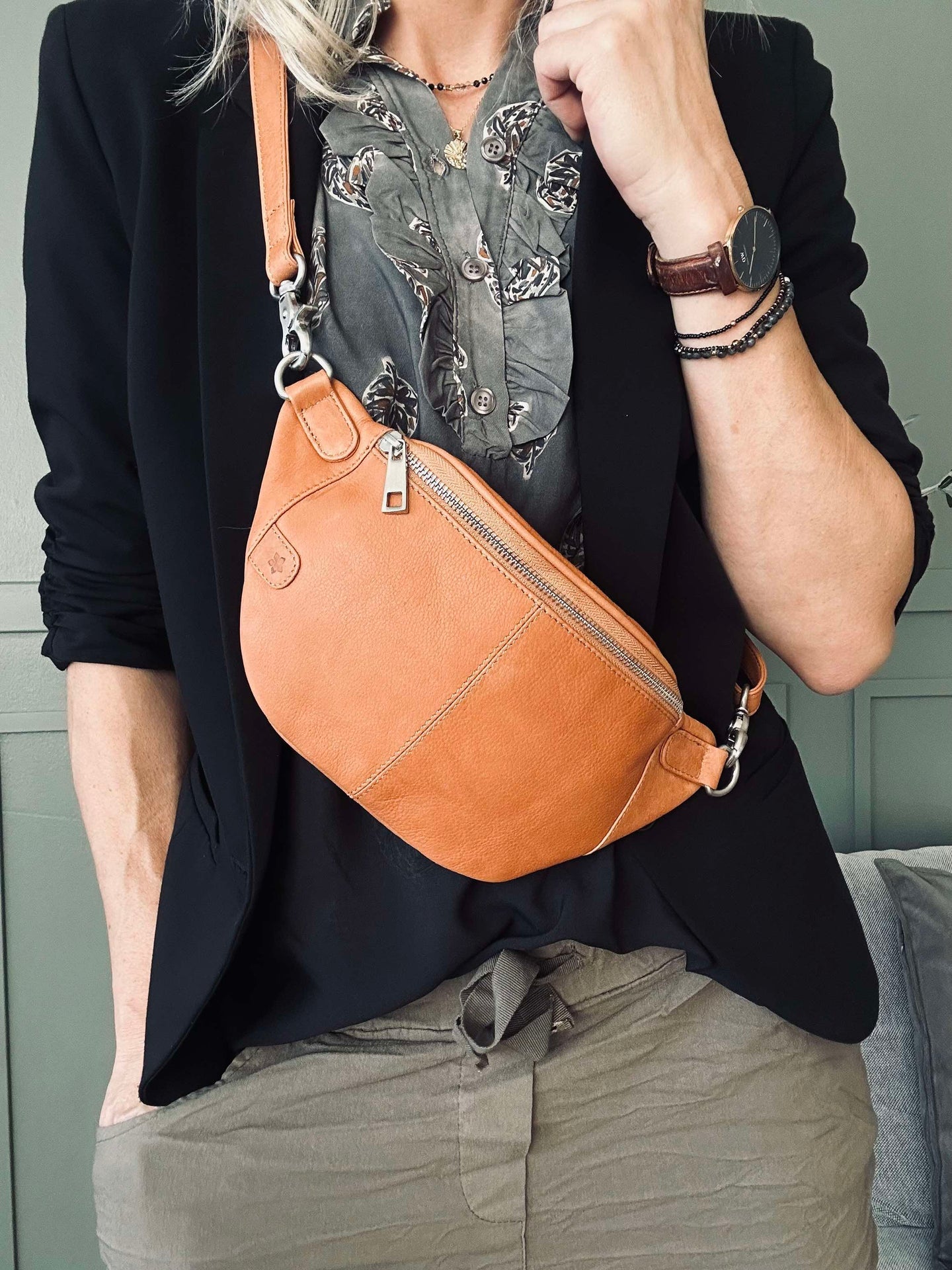 Bumbag Astrid - Cognac / Guld
