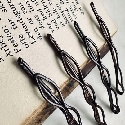 Hårnålar Brown Shimmer - 4 st.