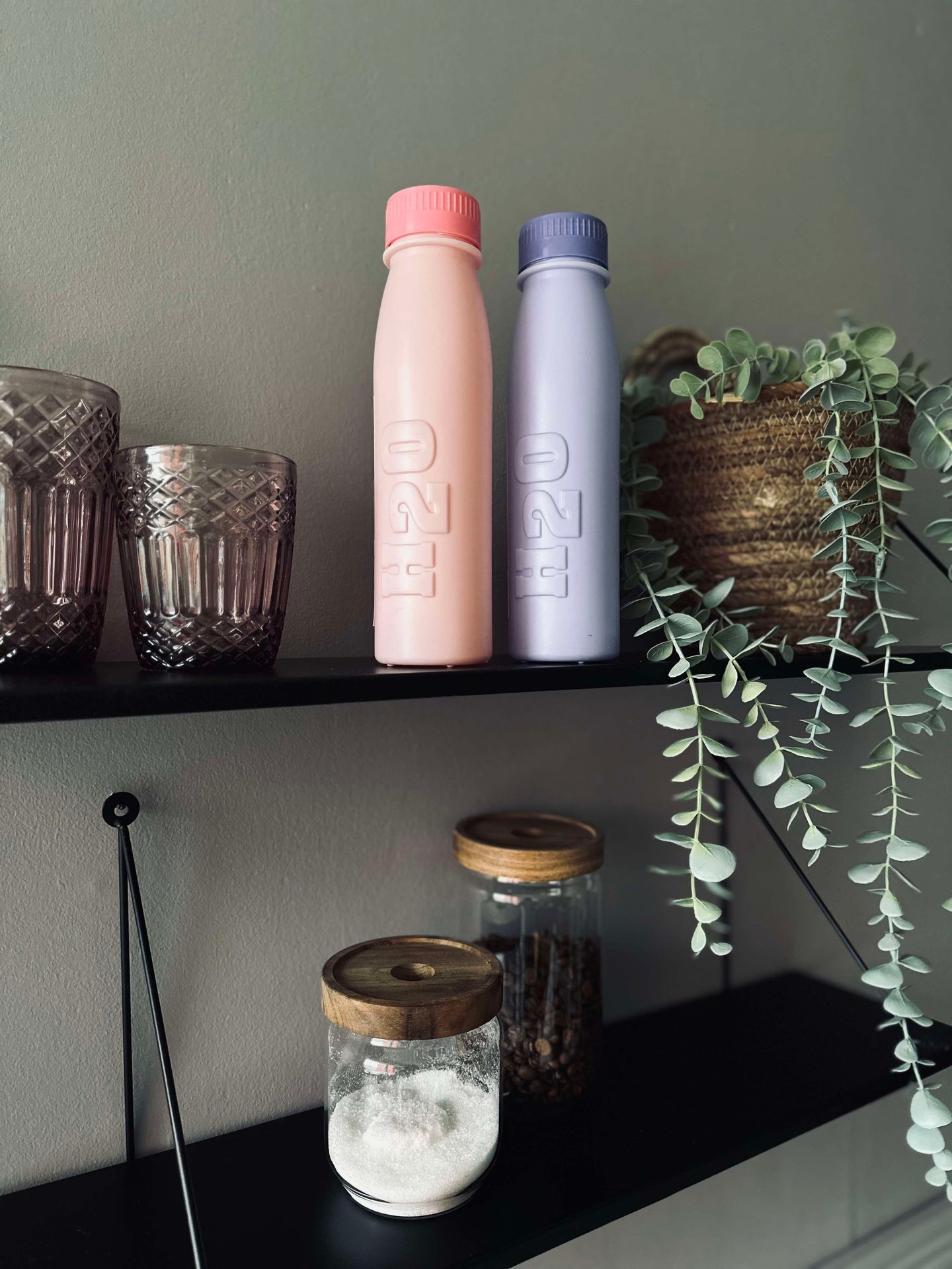 Vattenflaska H2O 500 ml - Rosa / Lila Mix