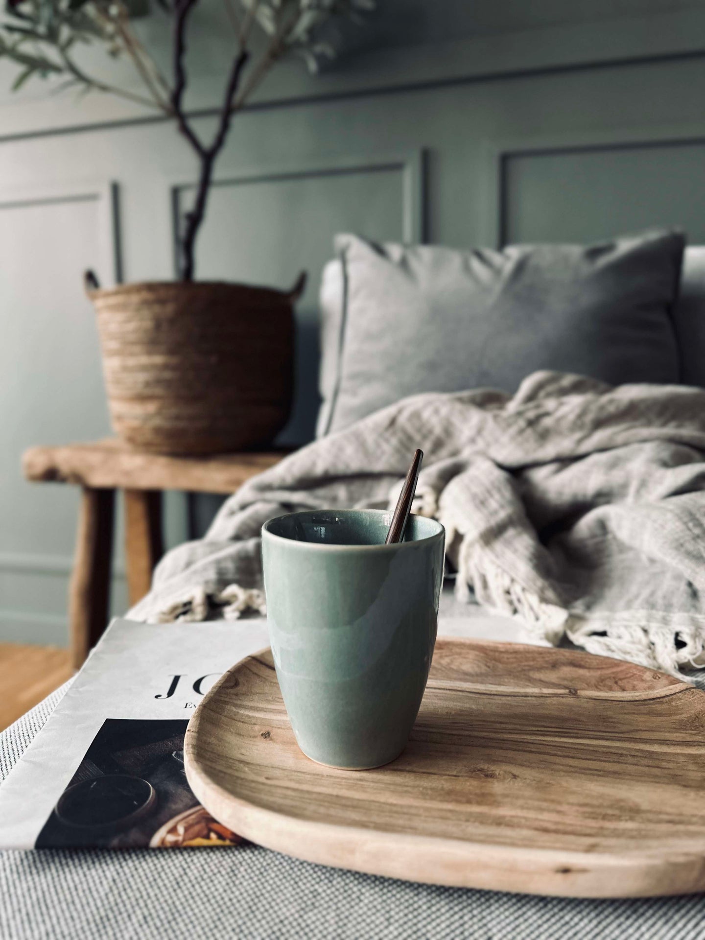 Mugg utan handtag stengods – Mint