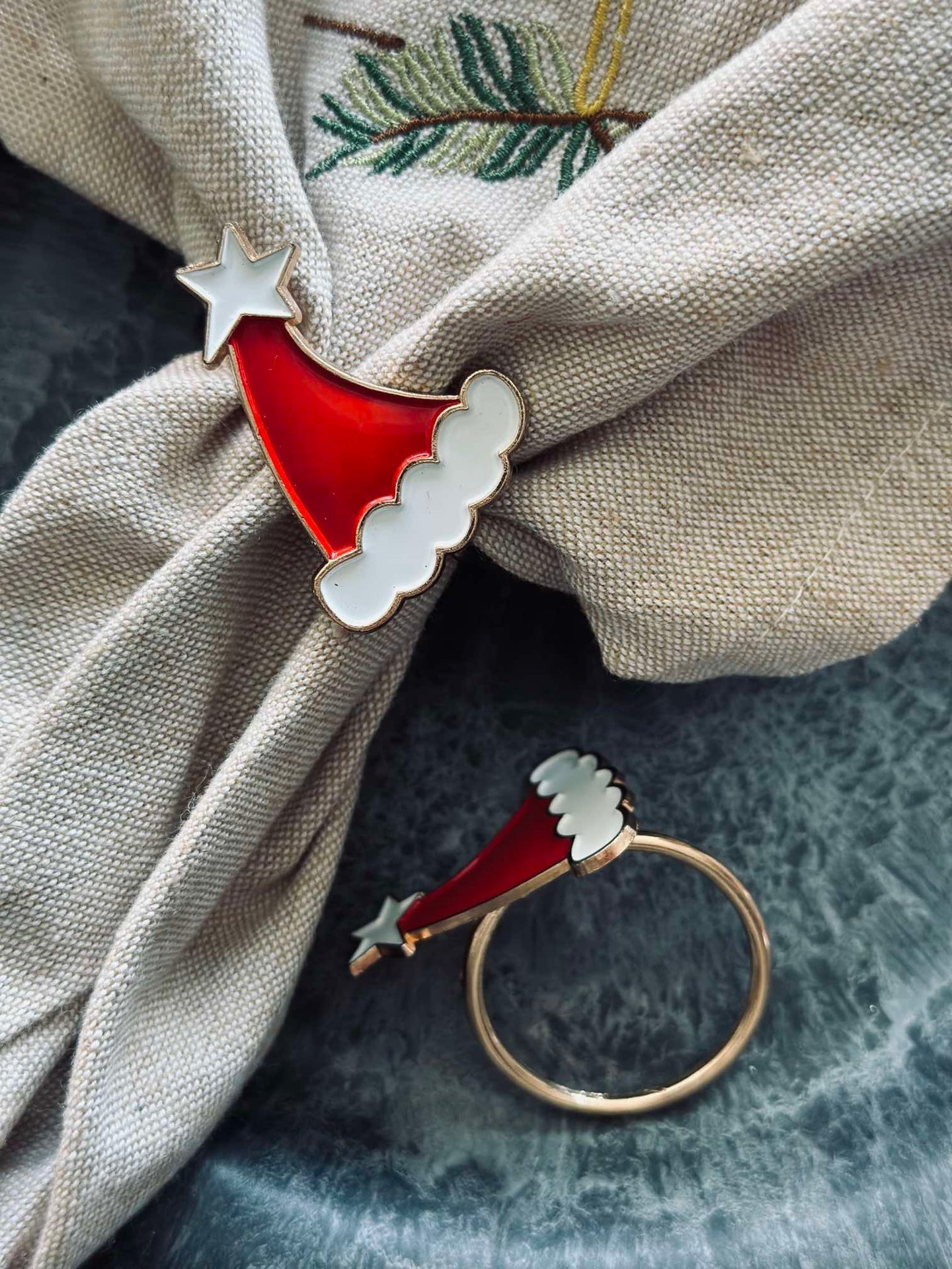 Servettringar med Tomteluva - Paket med 4 st