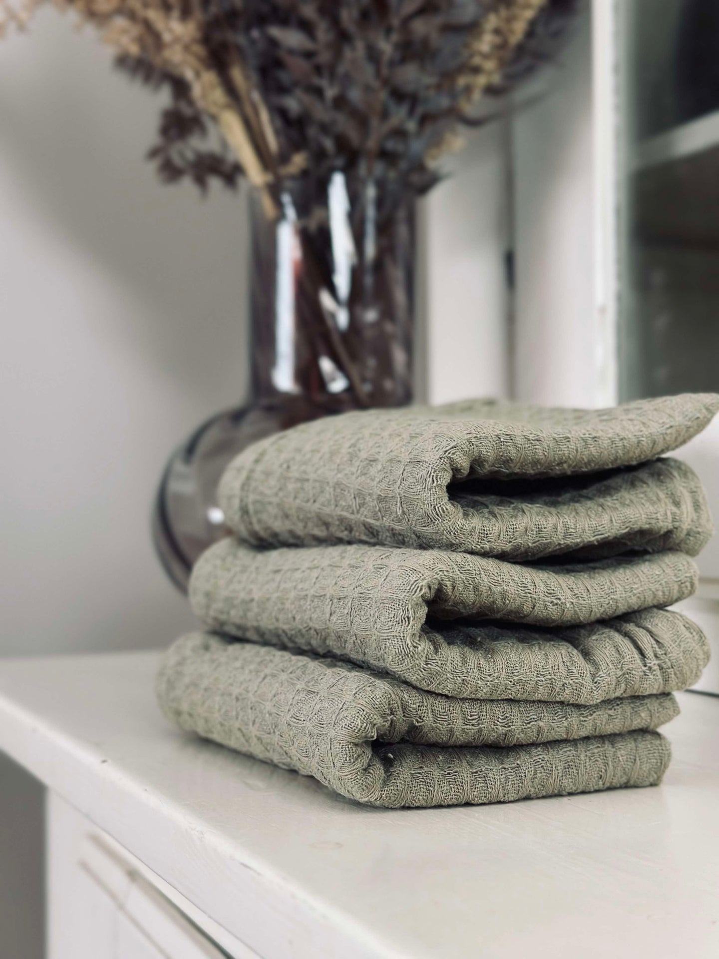 Kökshanddukar 3 st. - Vafflad Mörk Beige