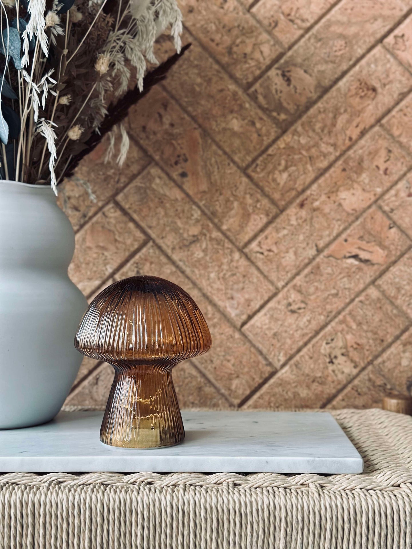 Mushroom med räfflor 15 cm - Gyllene