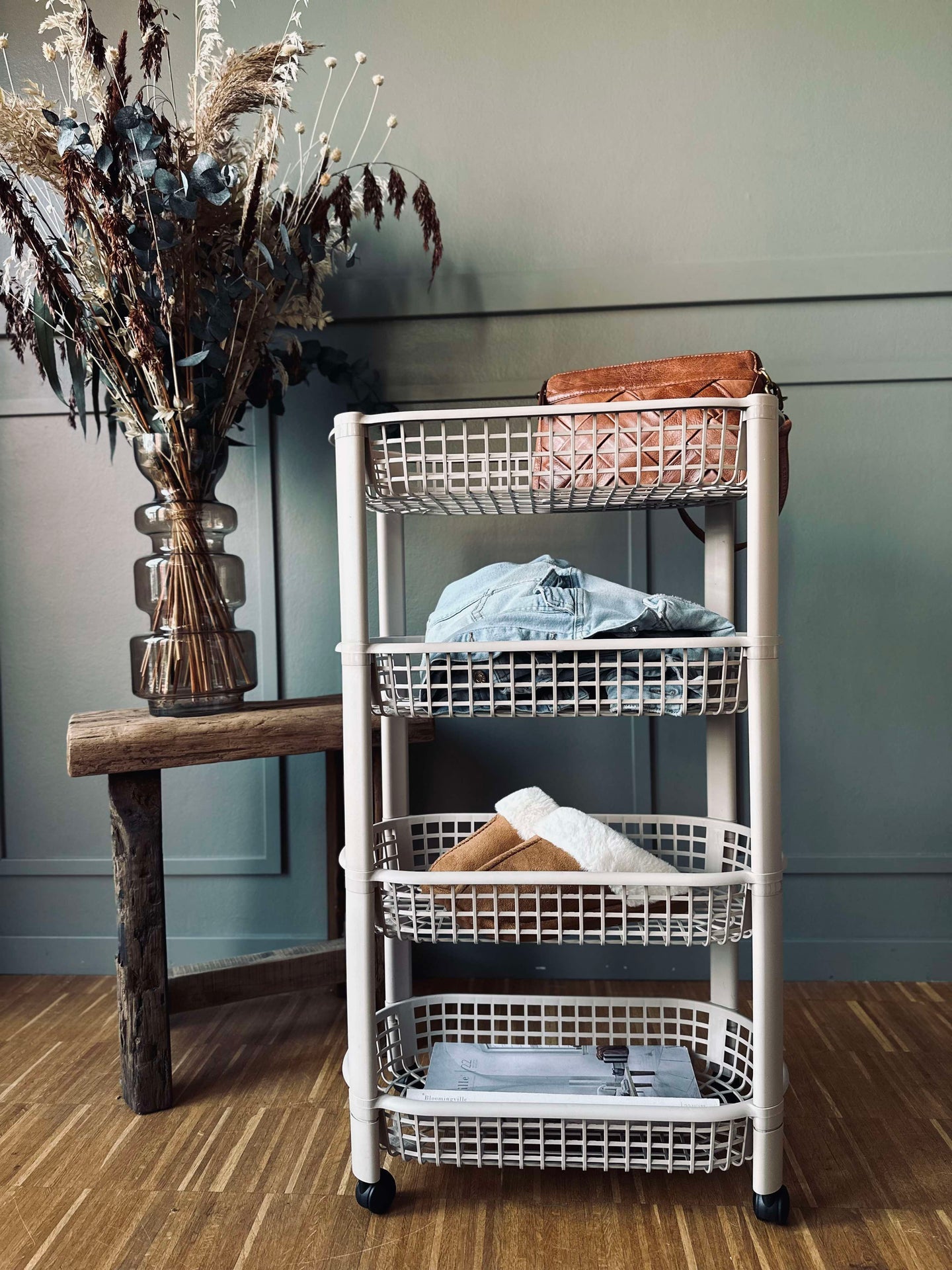 Rullvagn med 4 korgar - Beige