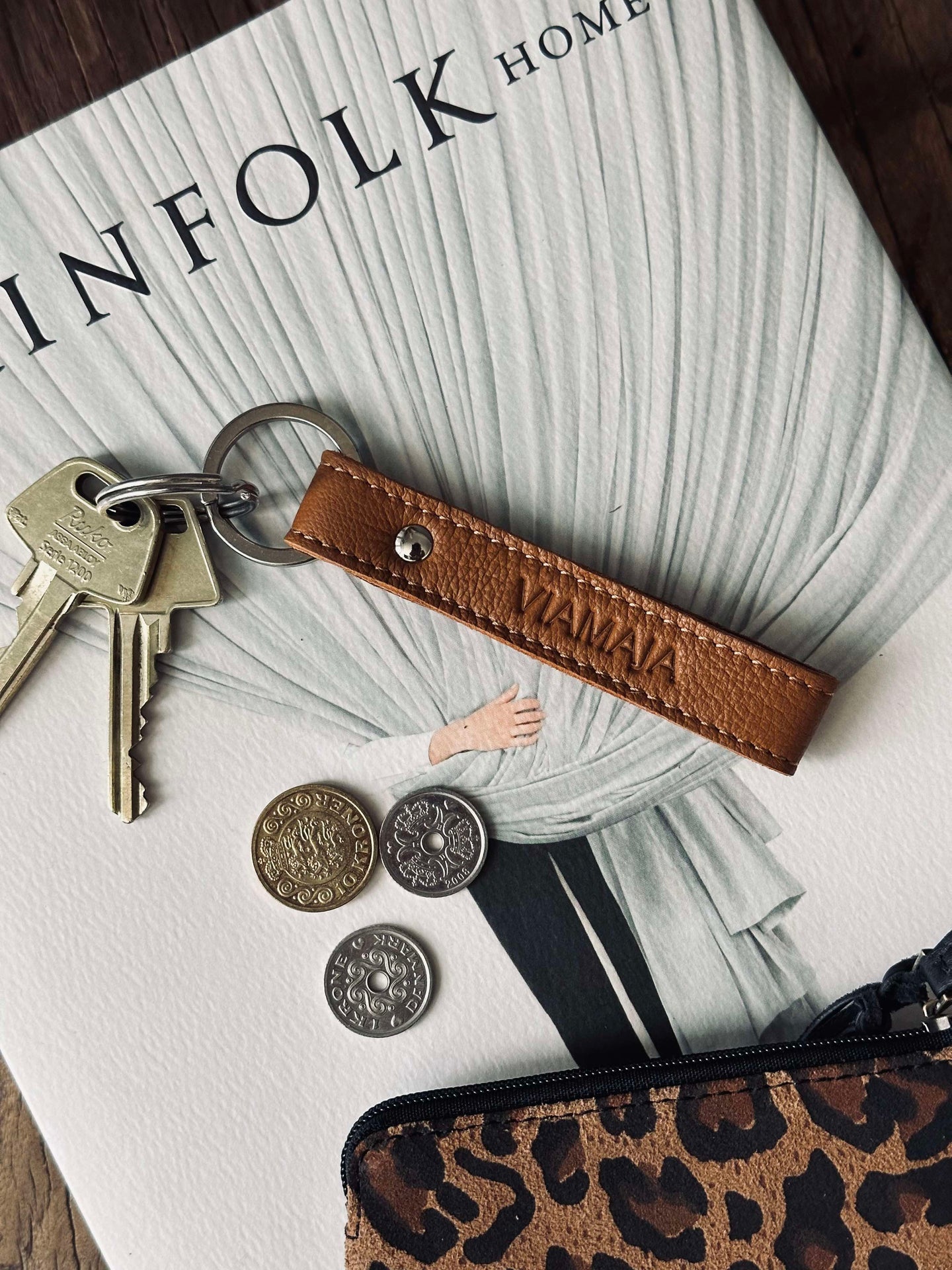 Nyckelring VIAMAJA - Cognac läder