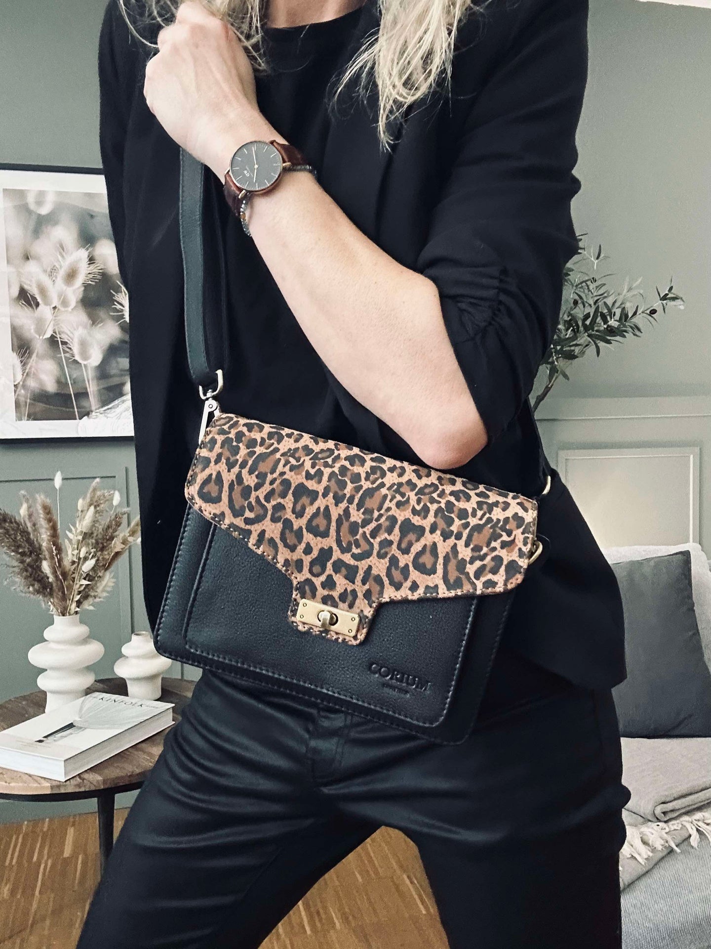 Crossover boxbag - Dark leopard