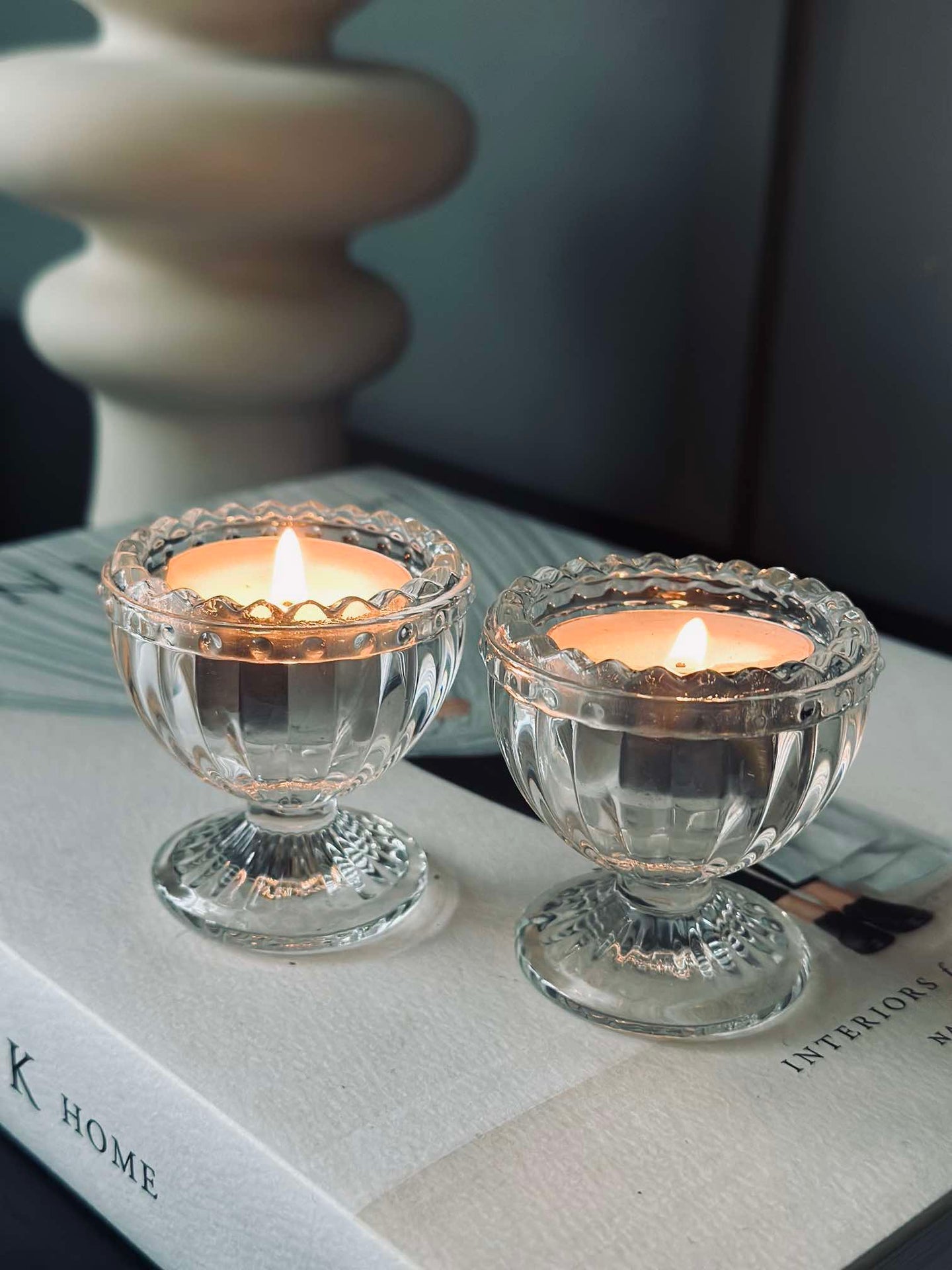 Äggkoppar i glas - Set med 2 st.