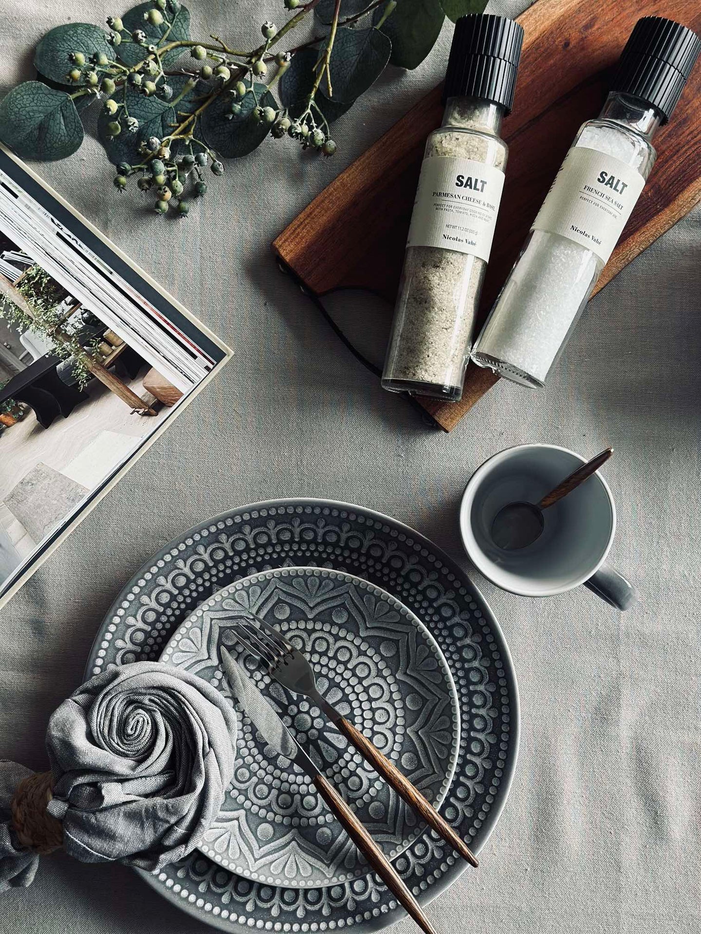 Mugg India Stengods - Grå