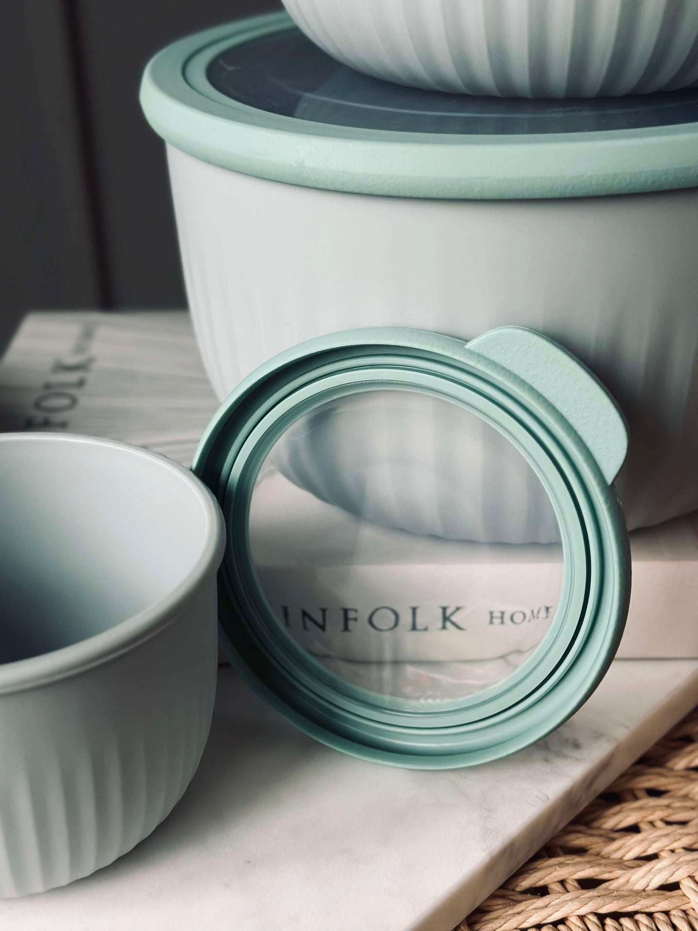Förvaringsburkar Dusty green – Set med 4 st.