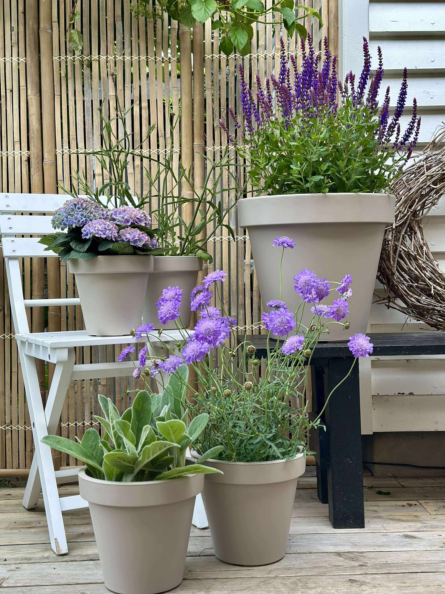 Trädgårdskruka - Återvunnen Beige Dia 25cm