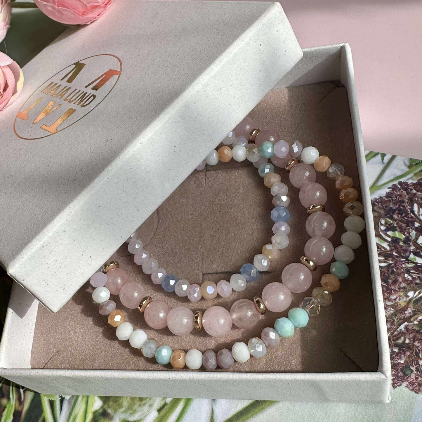 Armband Luna Soft pink – Set med 3 st