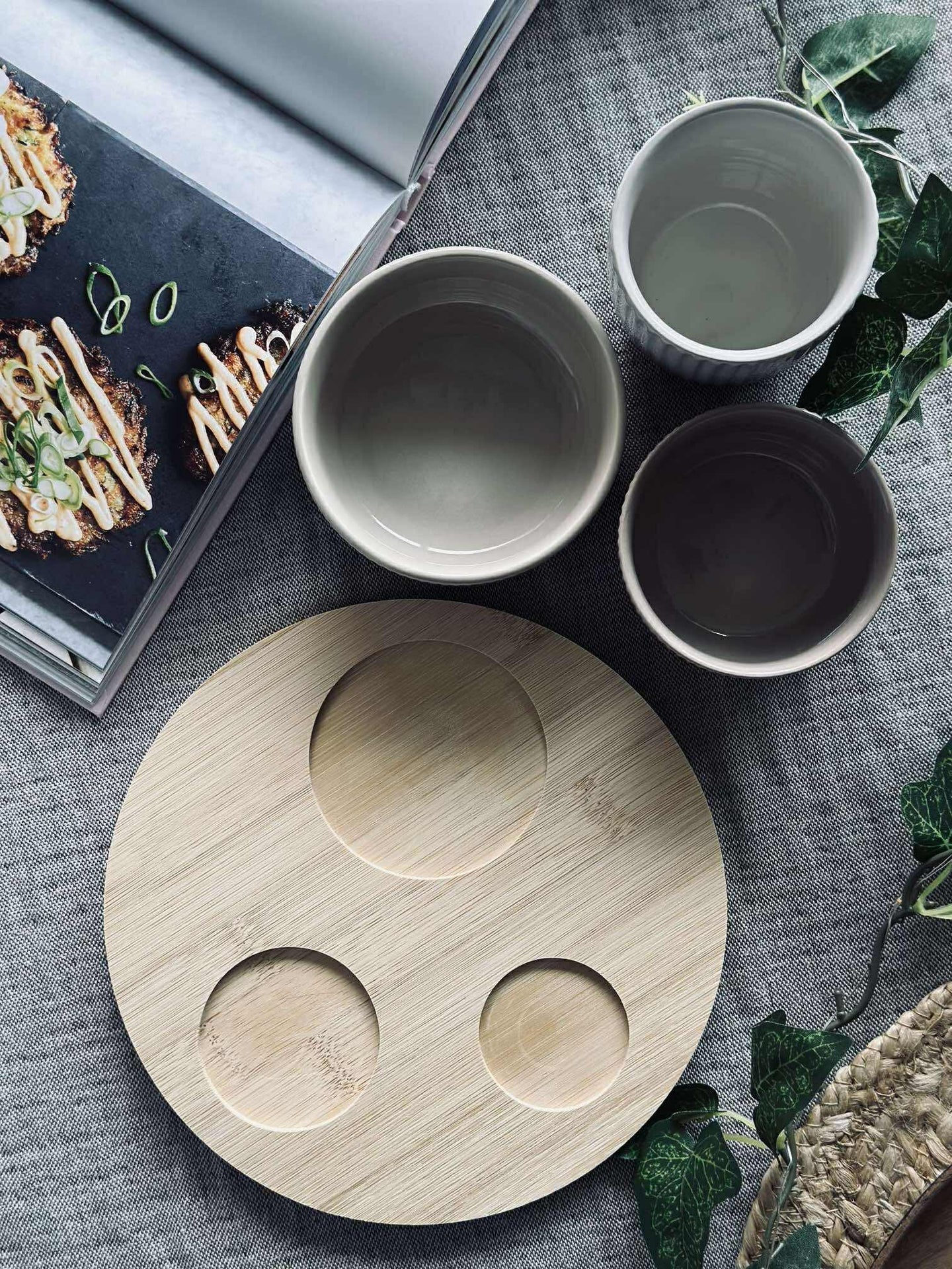 Tapas - 3 skålar och fat