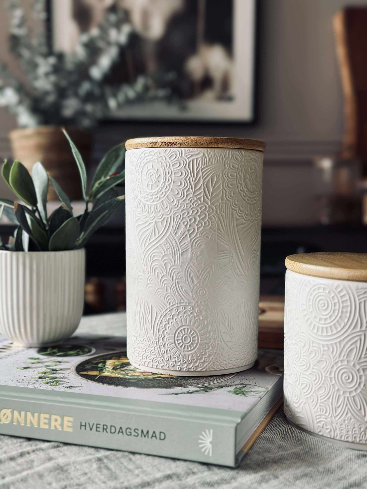 Burk med lock - Keramik 800ml