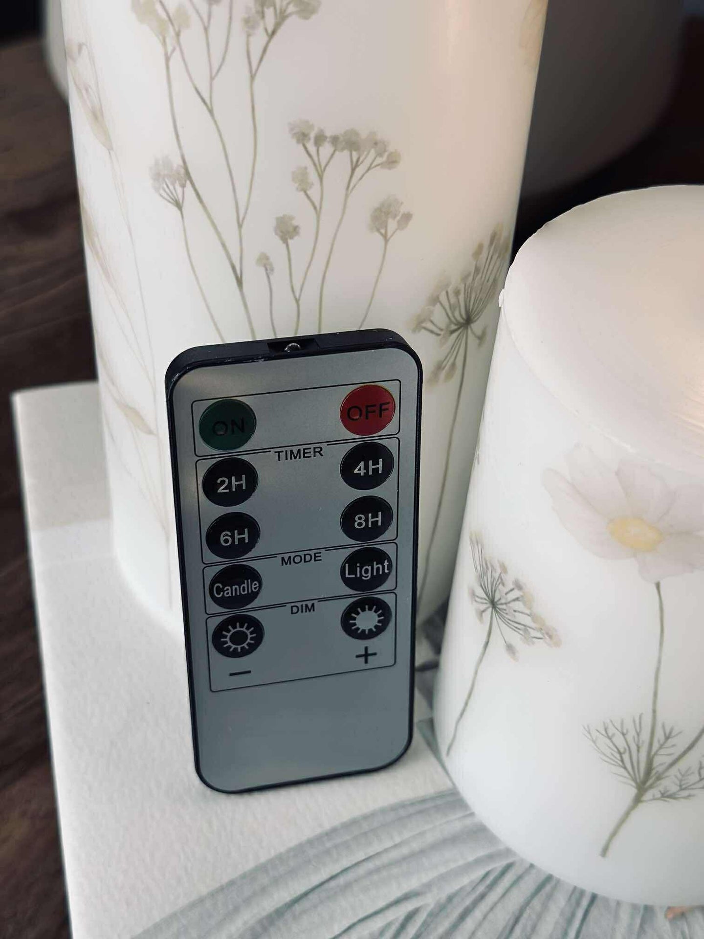 LED blockljus FLOWER – Set med 3 st och fjärrkontroll