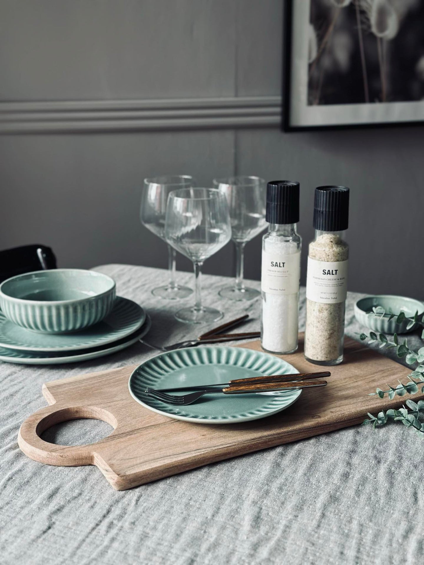 Skärbräda med runt handtag 50x25