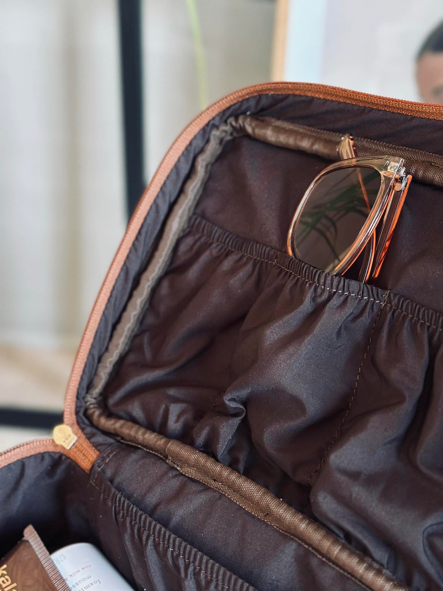 Necessär Cognac fyrkantig