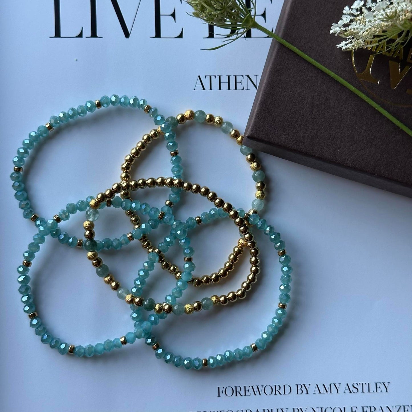 Armband Ofelia Aqua - Set med 5 armband