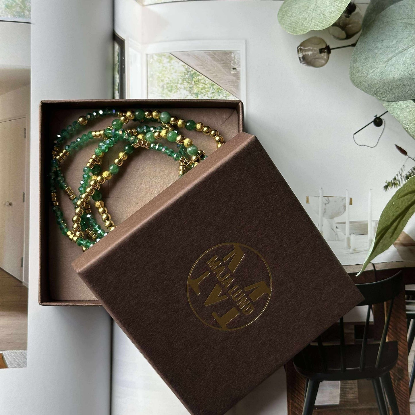 Ofelia Emerald Armband - Set med 5 armband