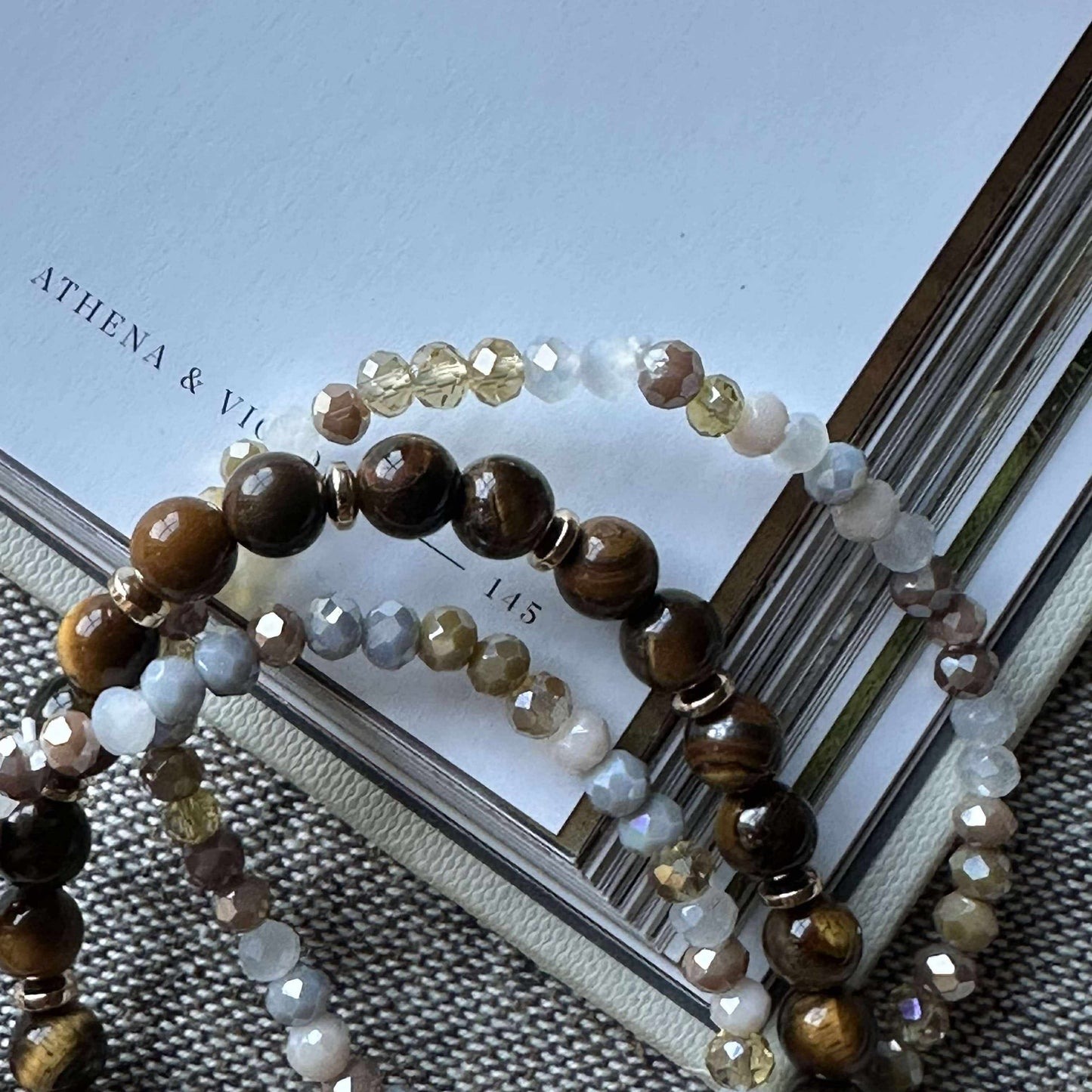 Armband Luna Tiger Eye – Set med 3 st