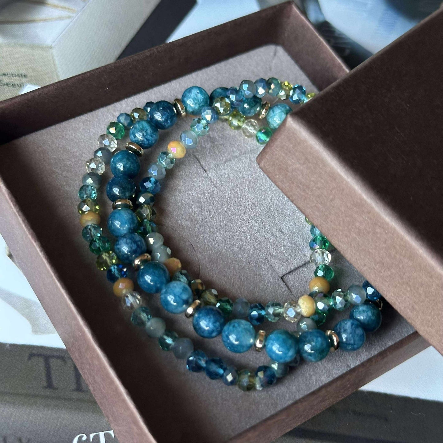 Armband Luna Havsgrön – Set med 3 st