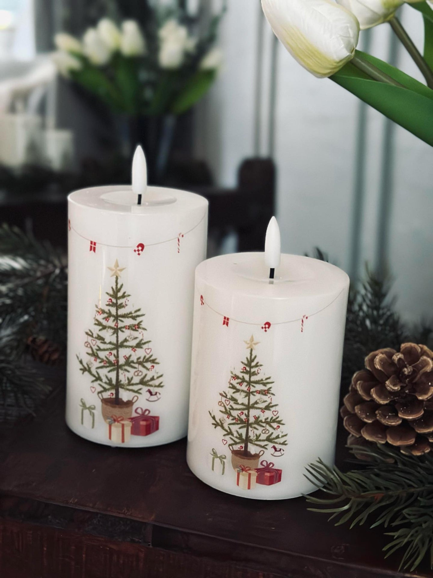 LED Blockljus TWINKLE CHRISTMAS - Set med 2 st.