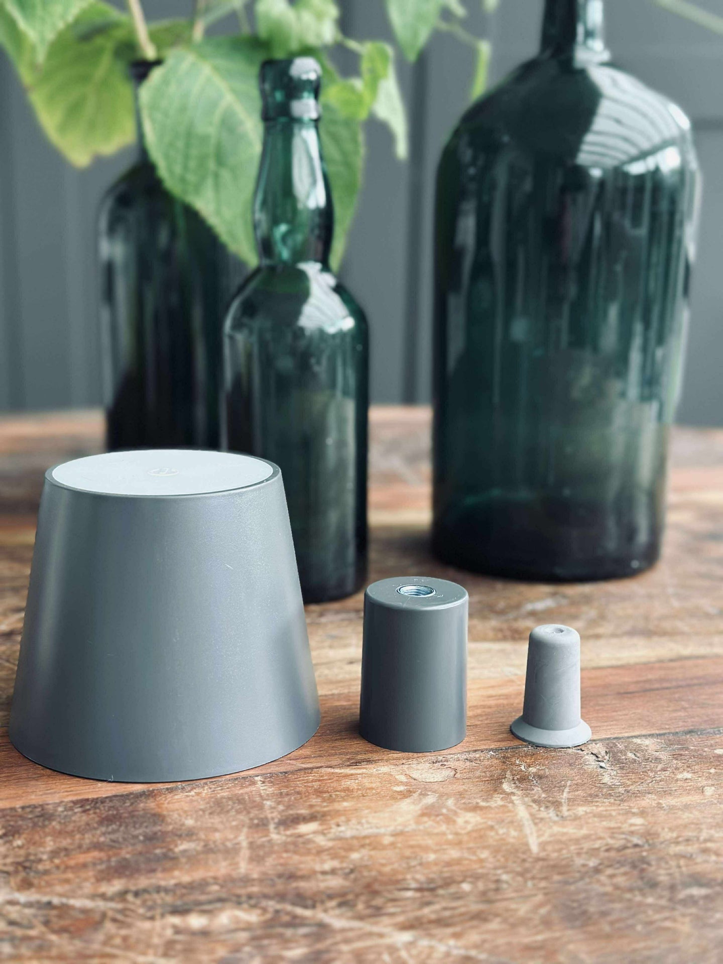 LED-lampa för vinflaska - Grå MIX