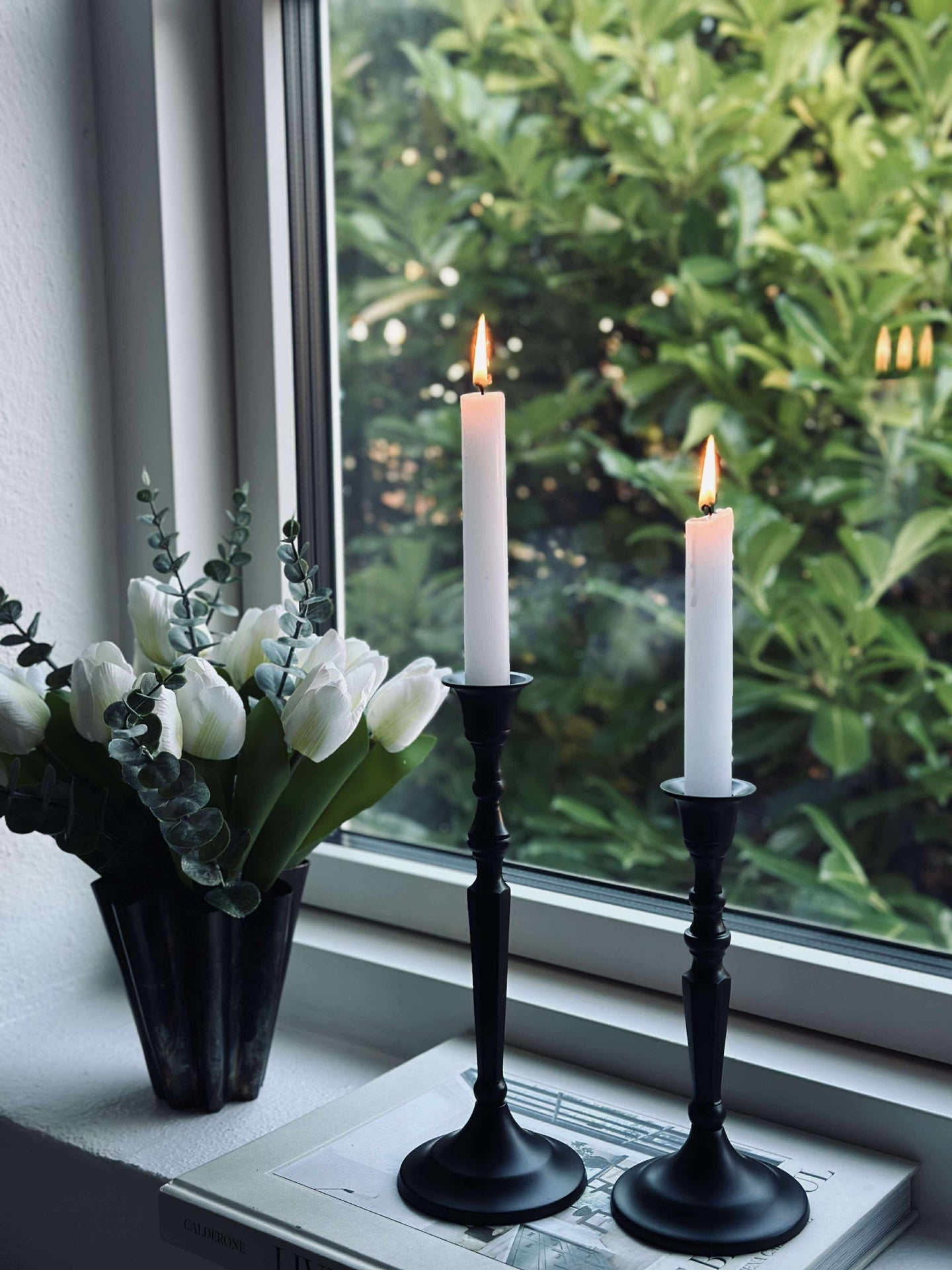 Ljusstake kantig Alu svart