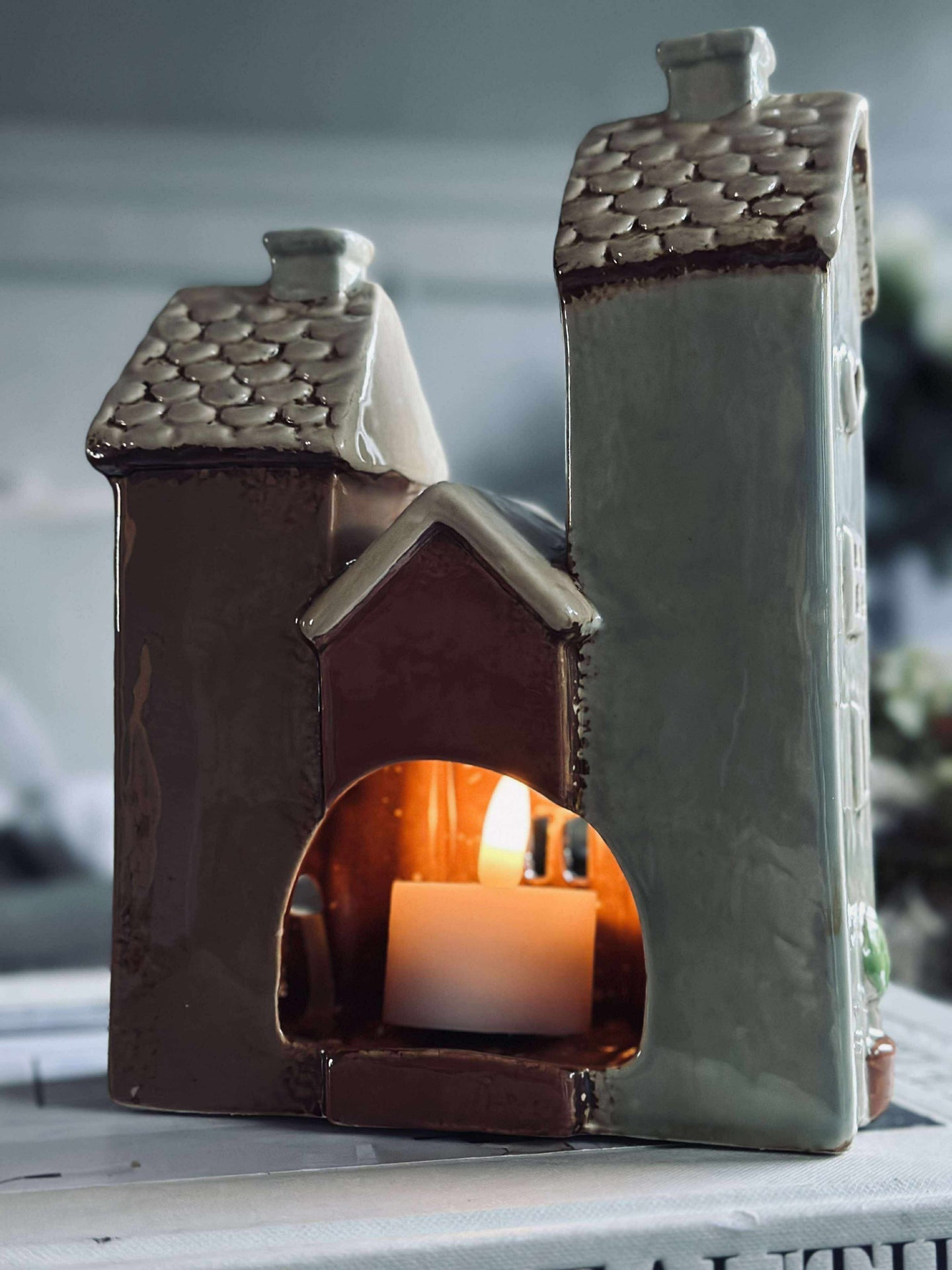 3 x Ljuslykta - Keramik