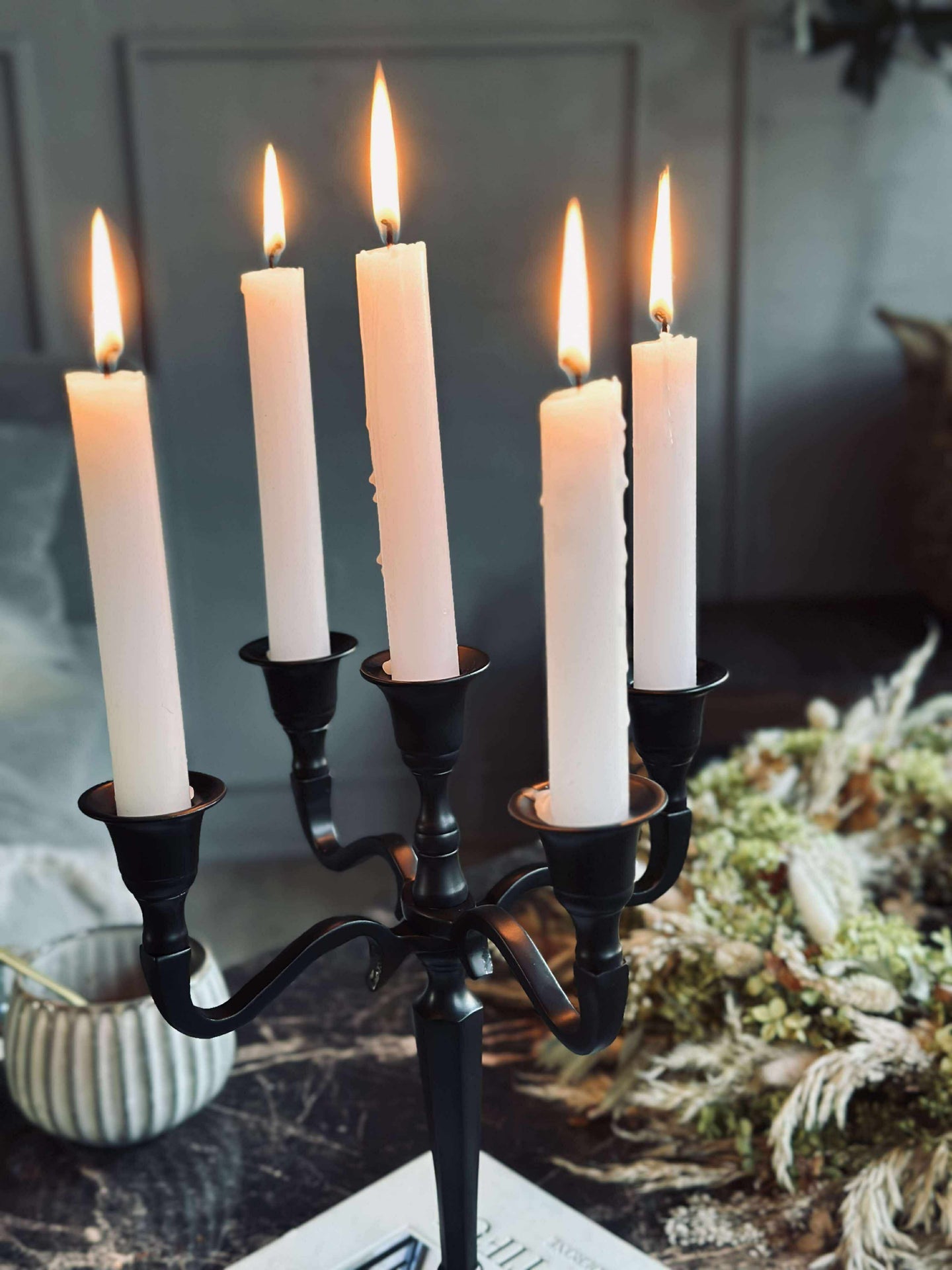 Ljusstake Alu svart - 5-armad