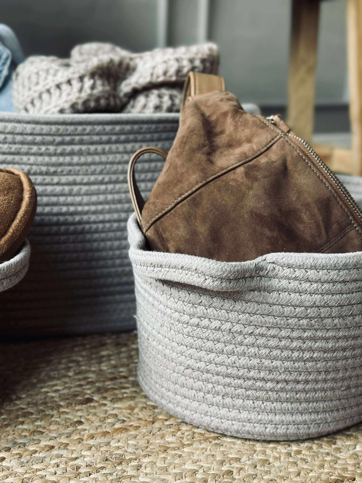 Korgar 3 st, beige och sand