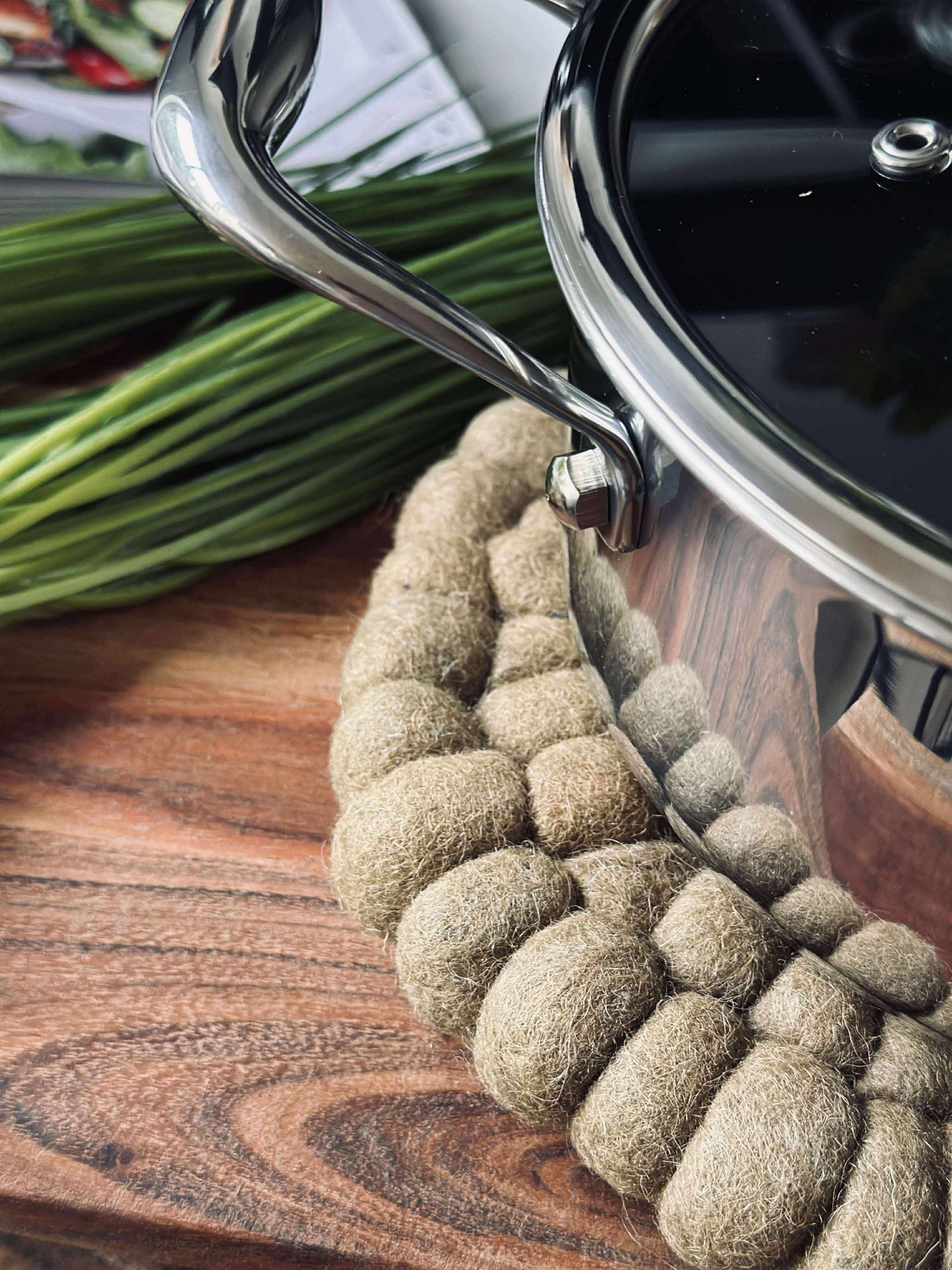 Underlägg DOTS - Taupe ull