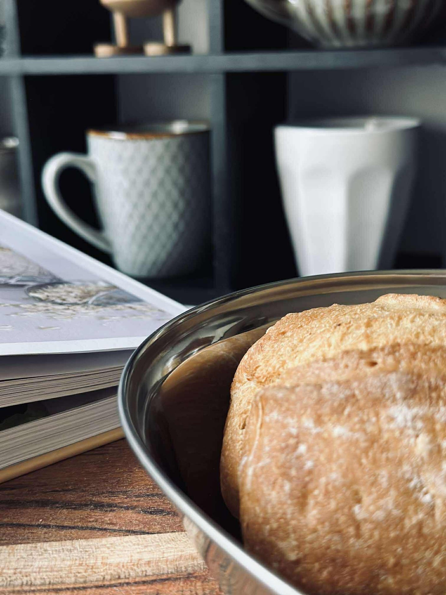 Rund bricka med kant - Rostfritt stål