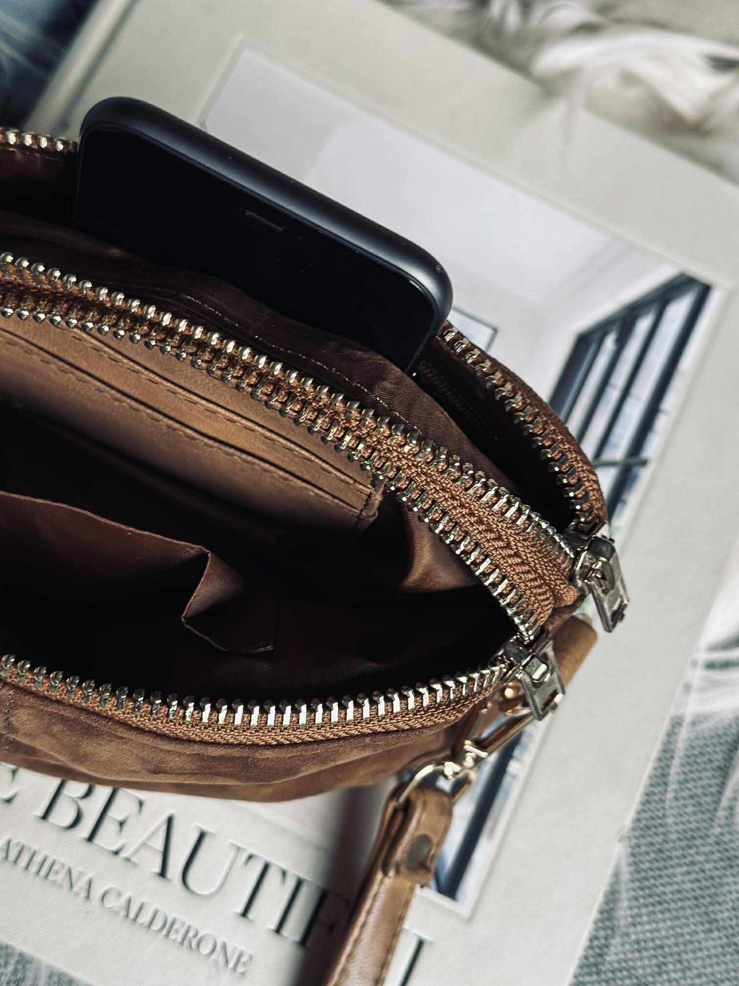 Crossbody-clutch ALICE - Mocka caramel