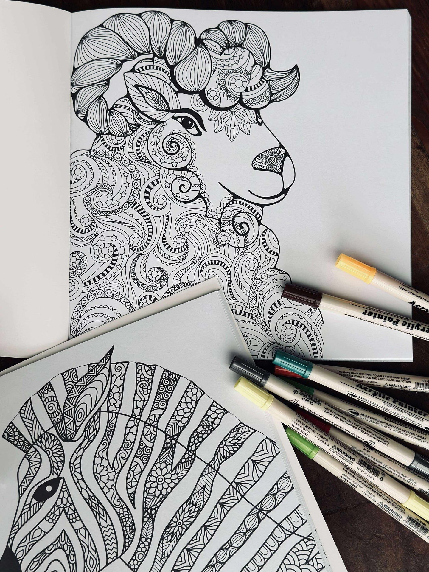 Målarbok för vuxna - Djur MIX