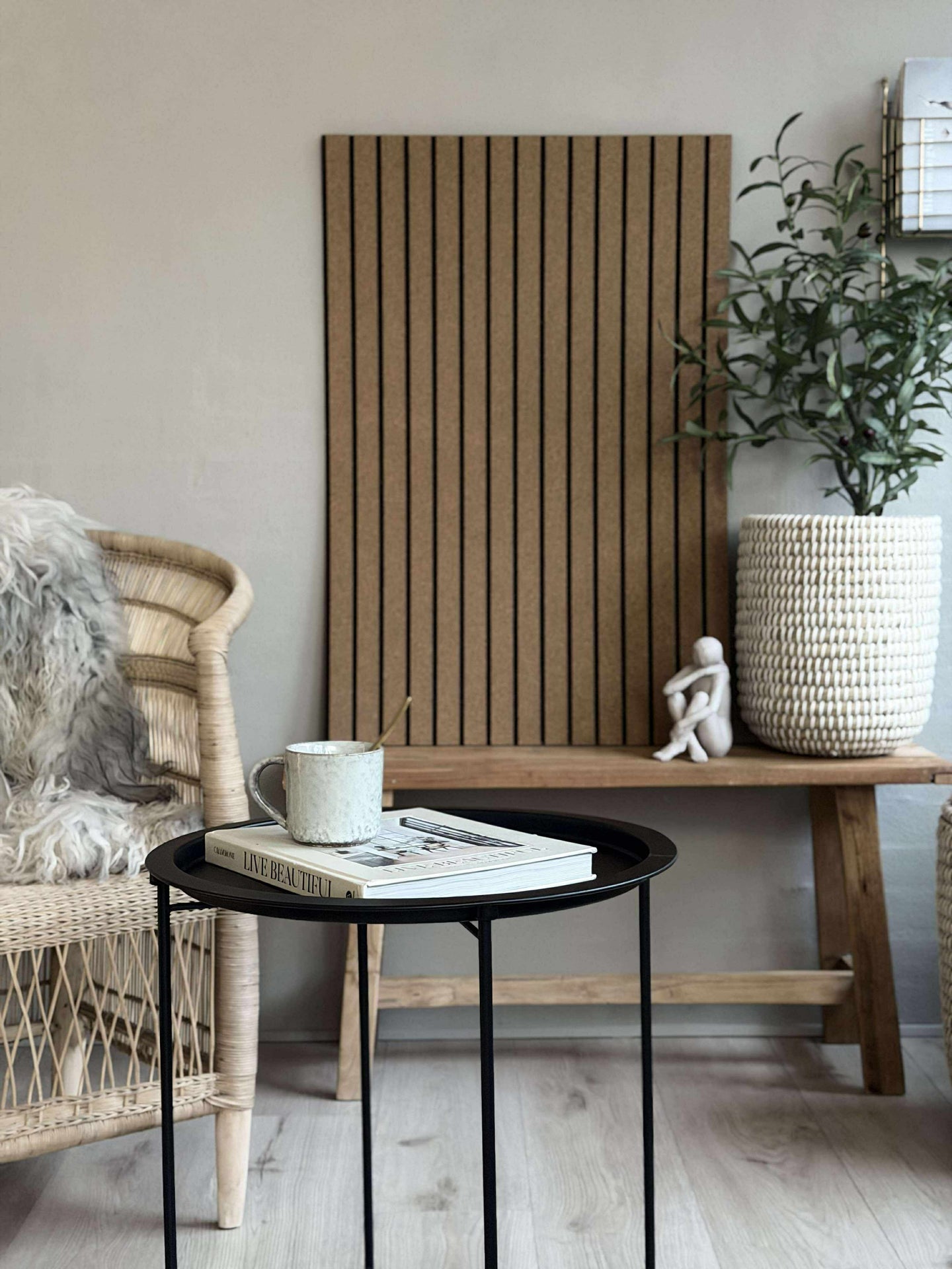 Korkplatta med paneleffekt NEW Light - Ljuddämpande
