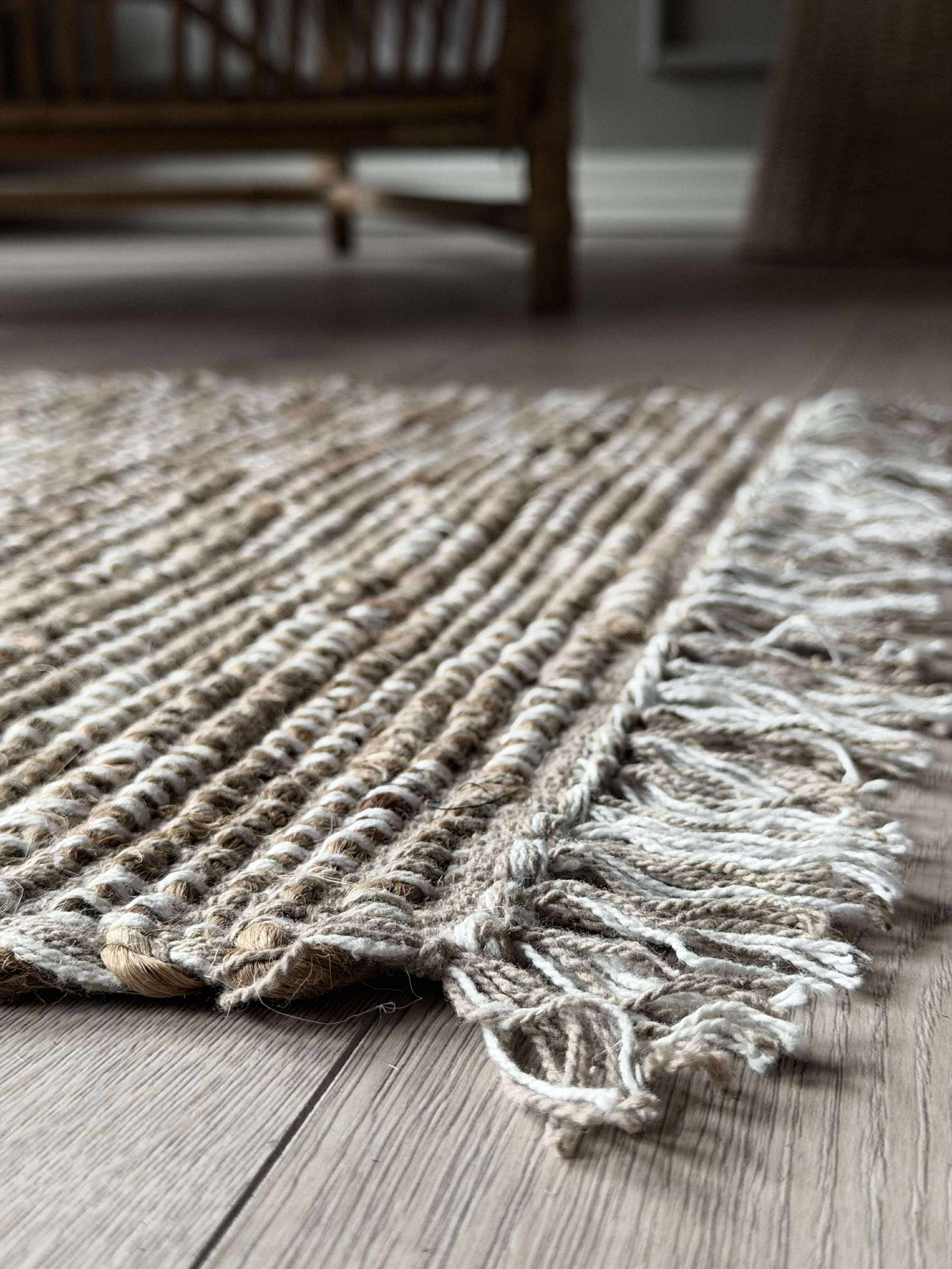 Dörrmatta Jute med fransar - Natur