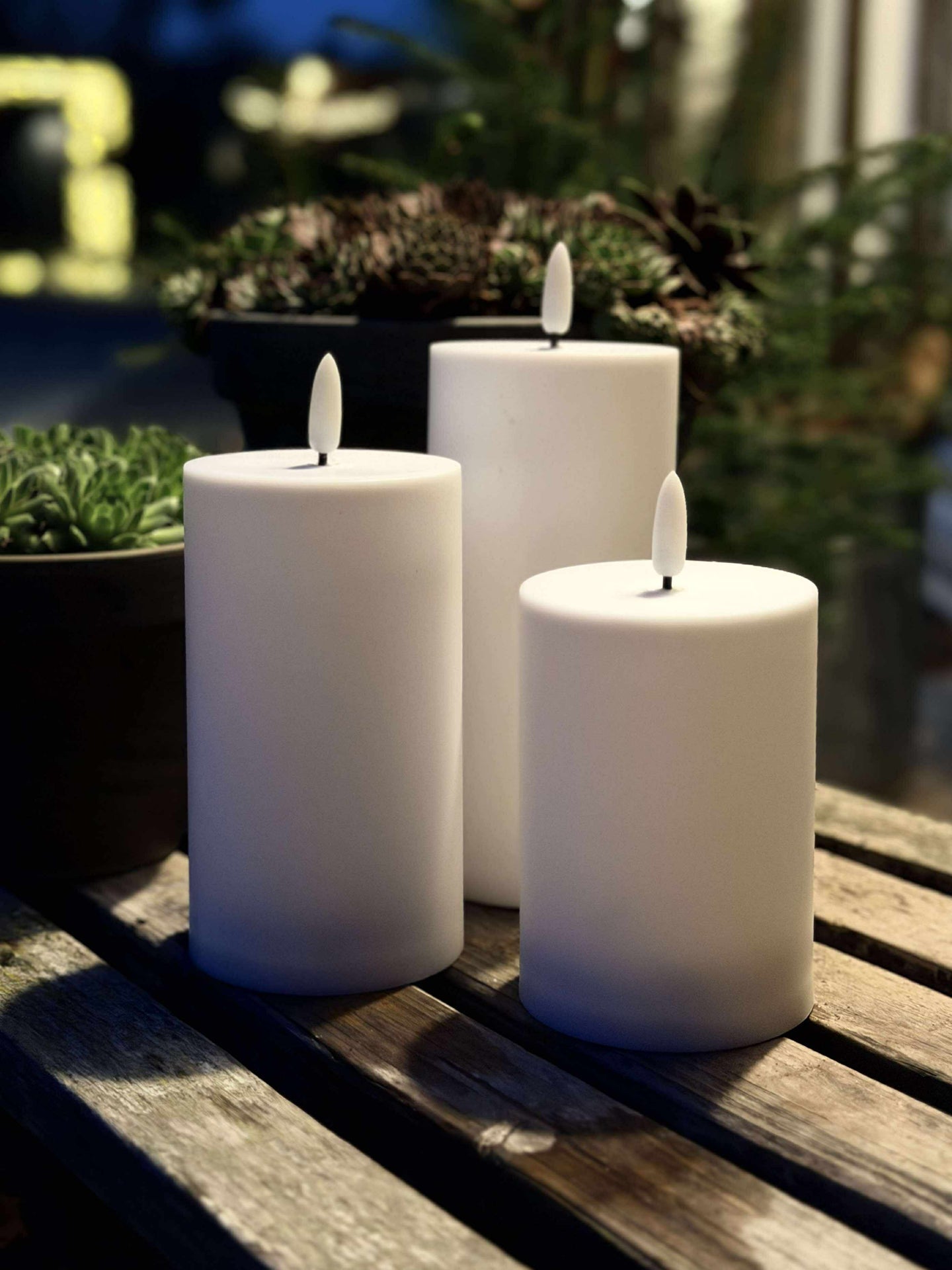 Utomhus Blockljus - Set med 3 st
