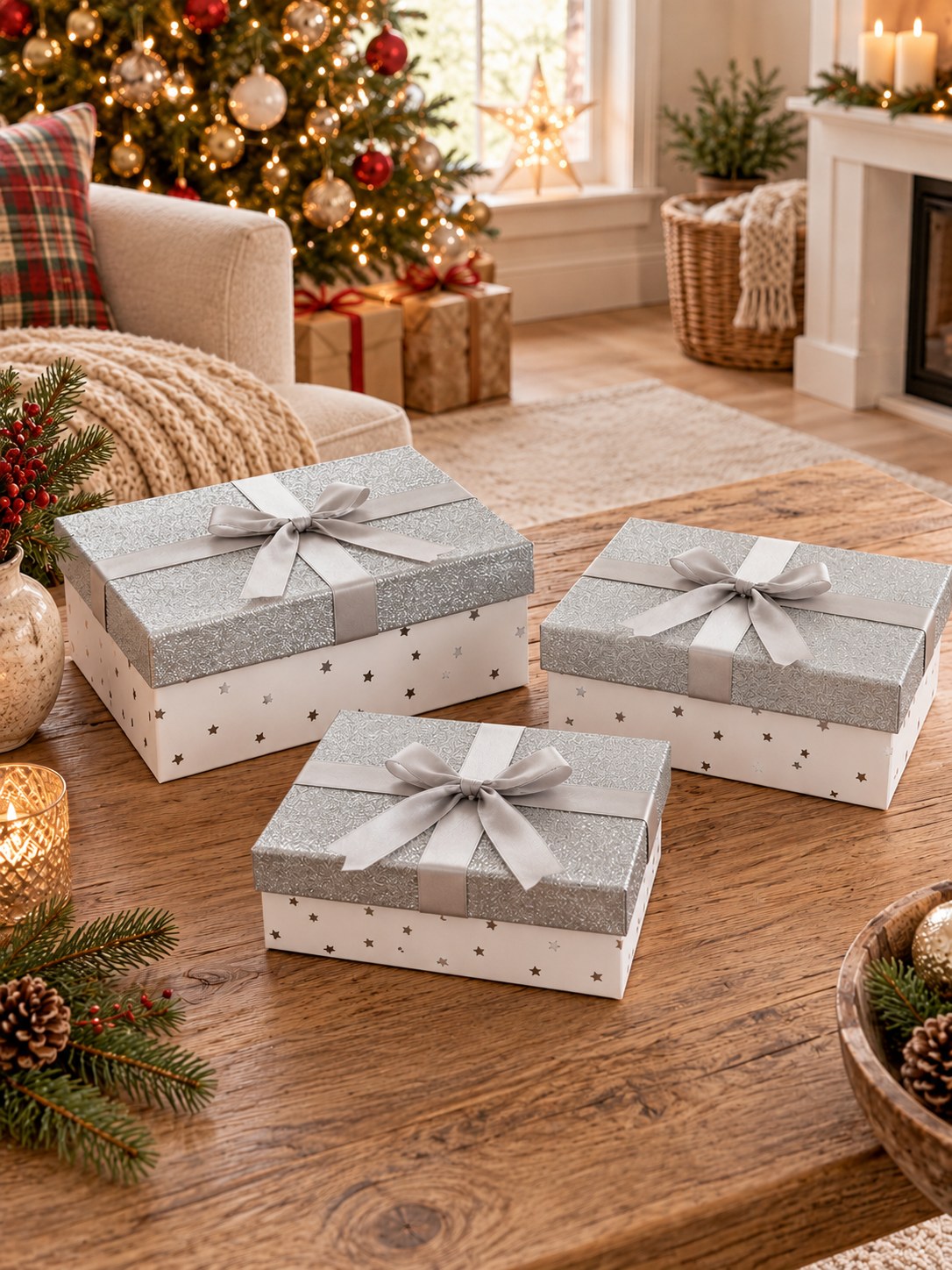 Presentaskset - Silver – Med rosett