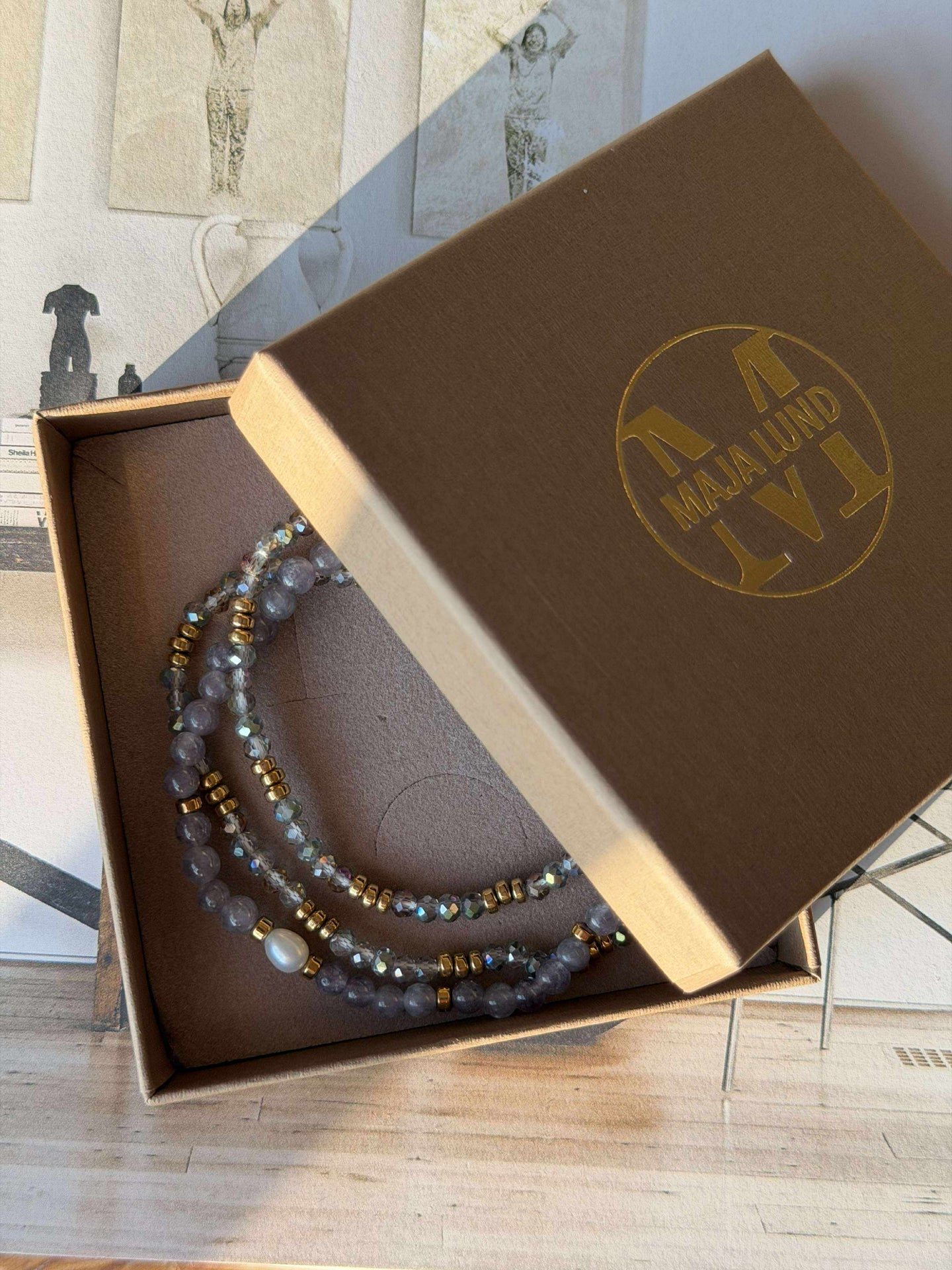 Armband Leah Lavendel/Stone – Set med 3 st