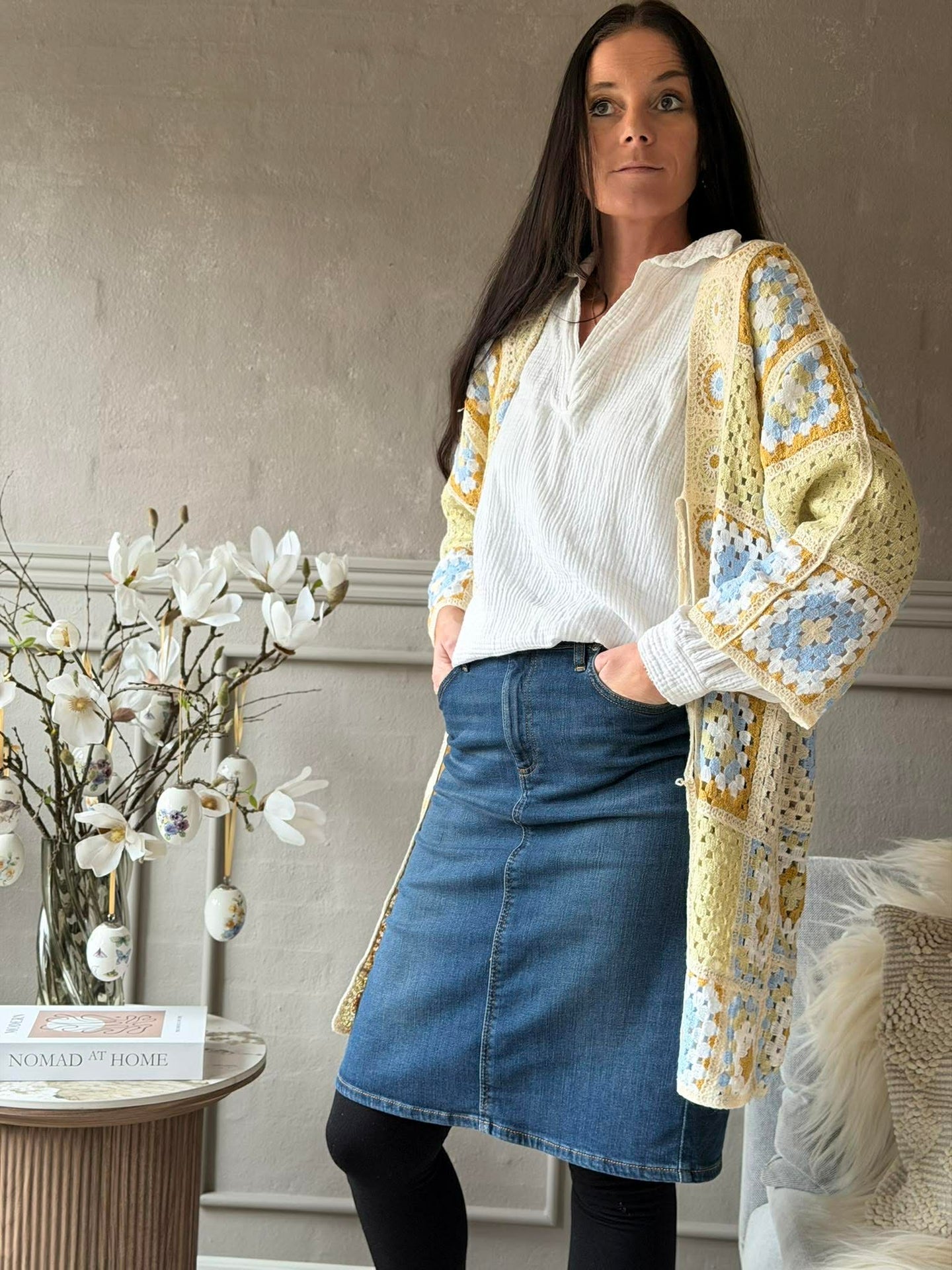 Cardigan Boho - Ljusgrön