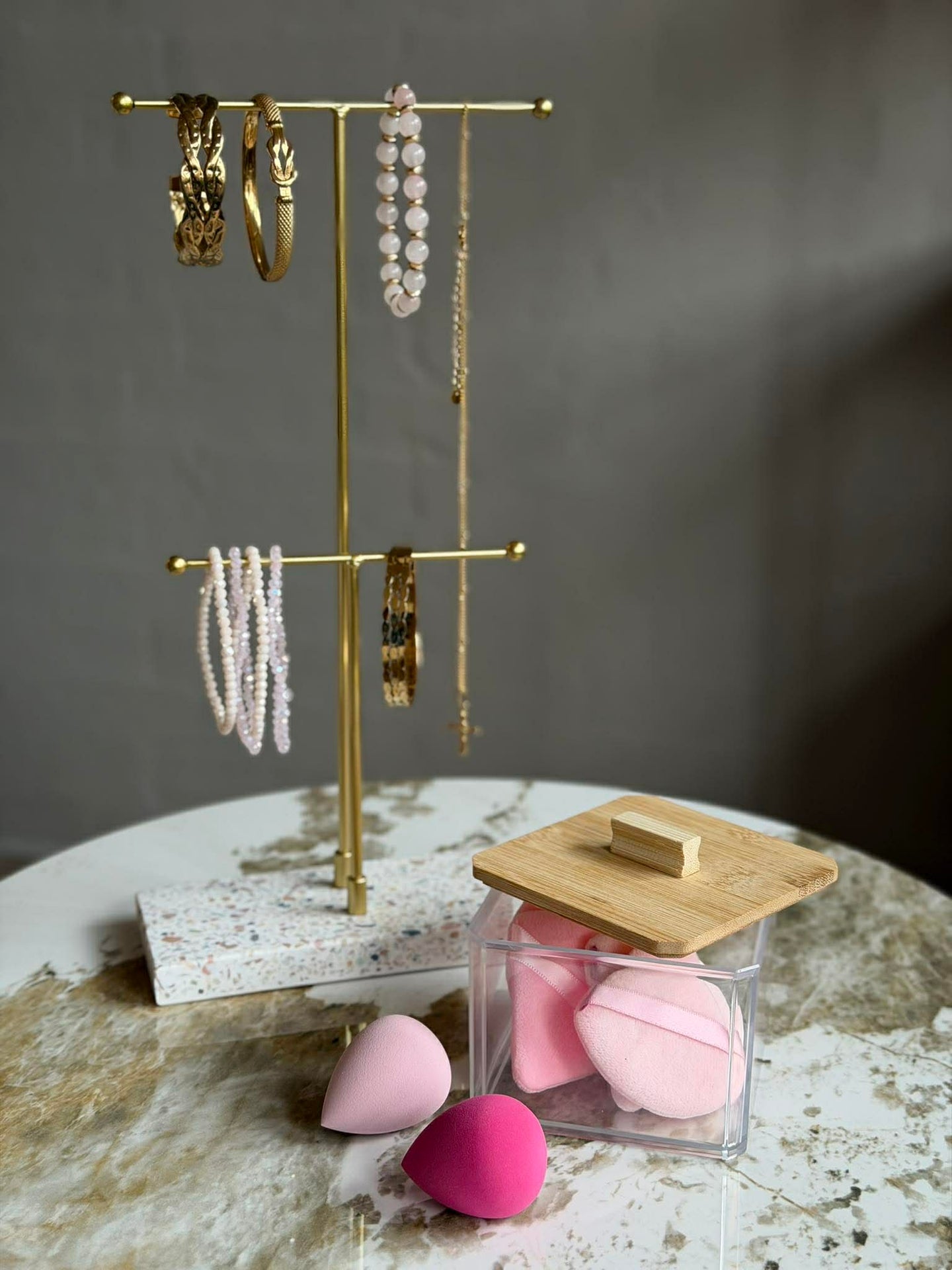 Makeup-organiser med svampar - Fyrkantig