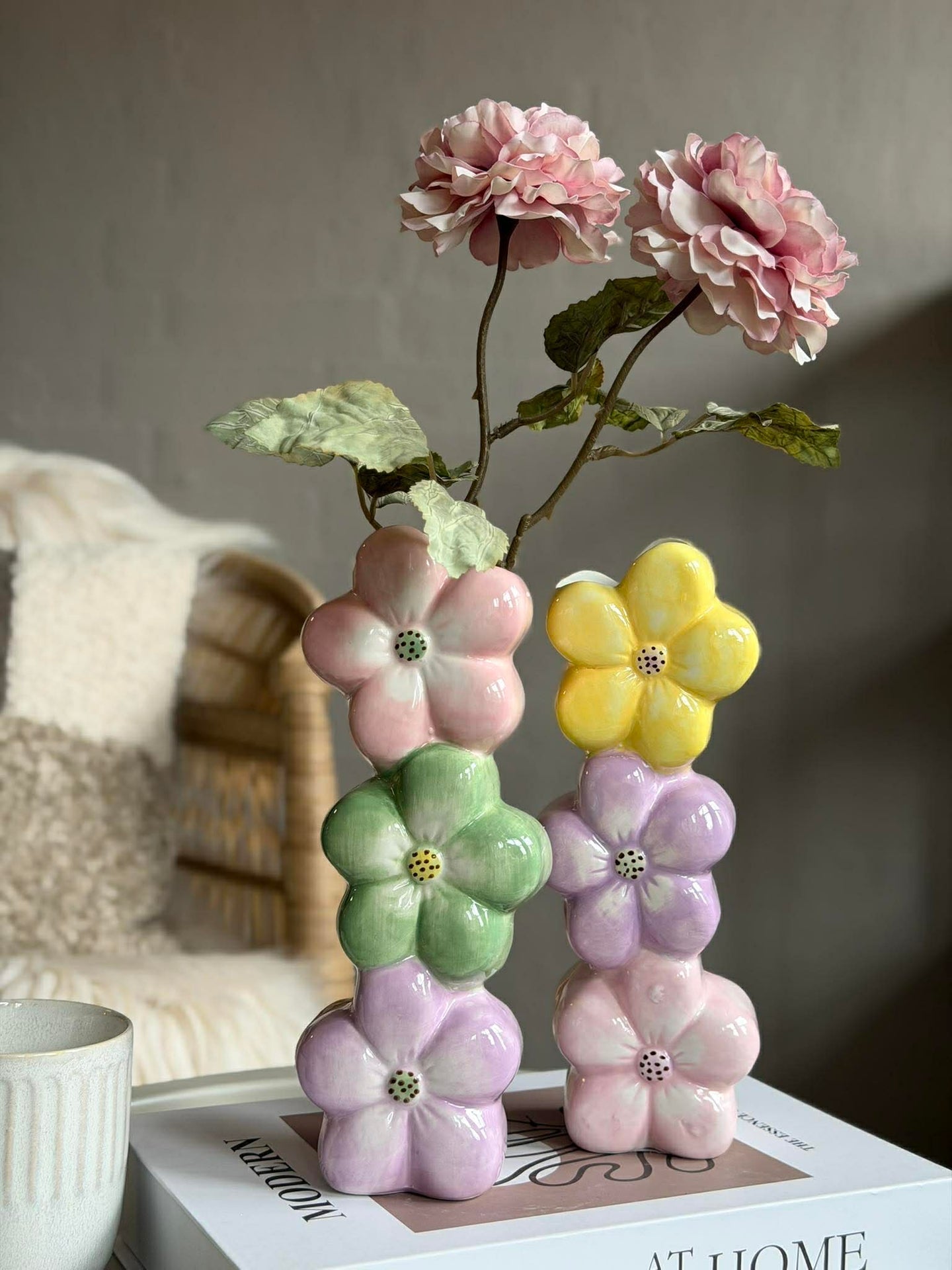 Vas med pastellblommor - Color mix