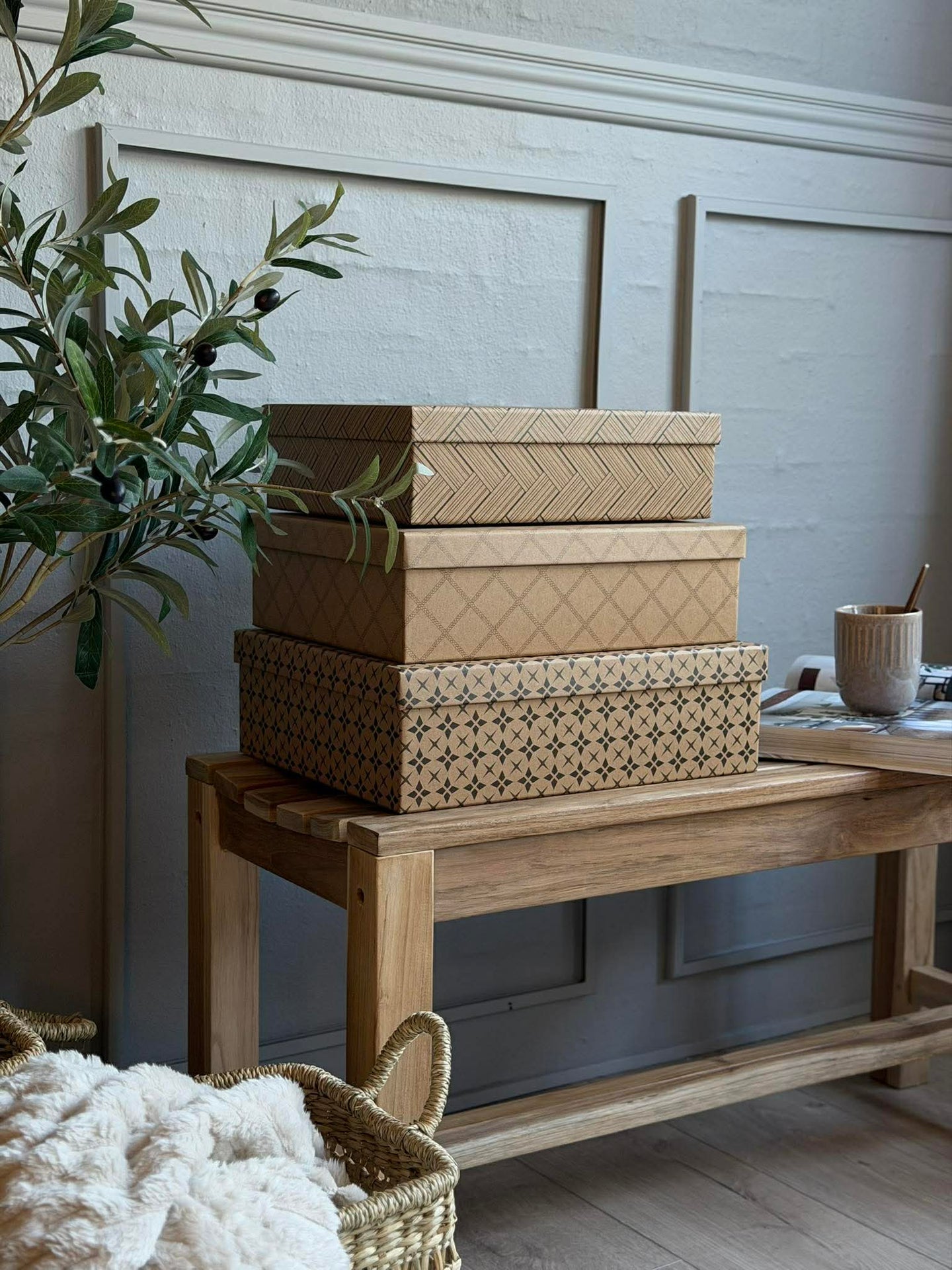 Förvaringslådor - set om 3 st.